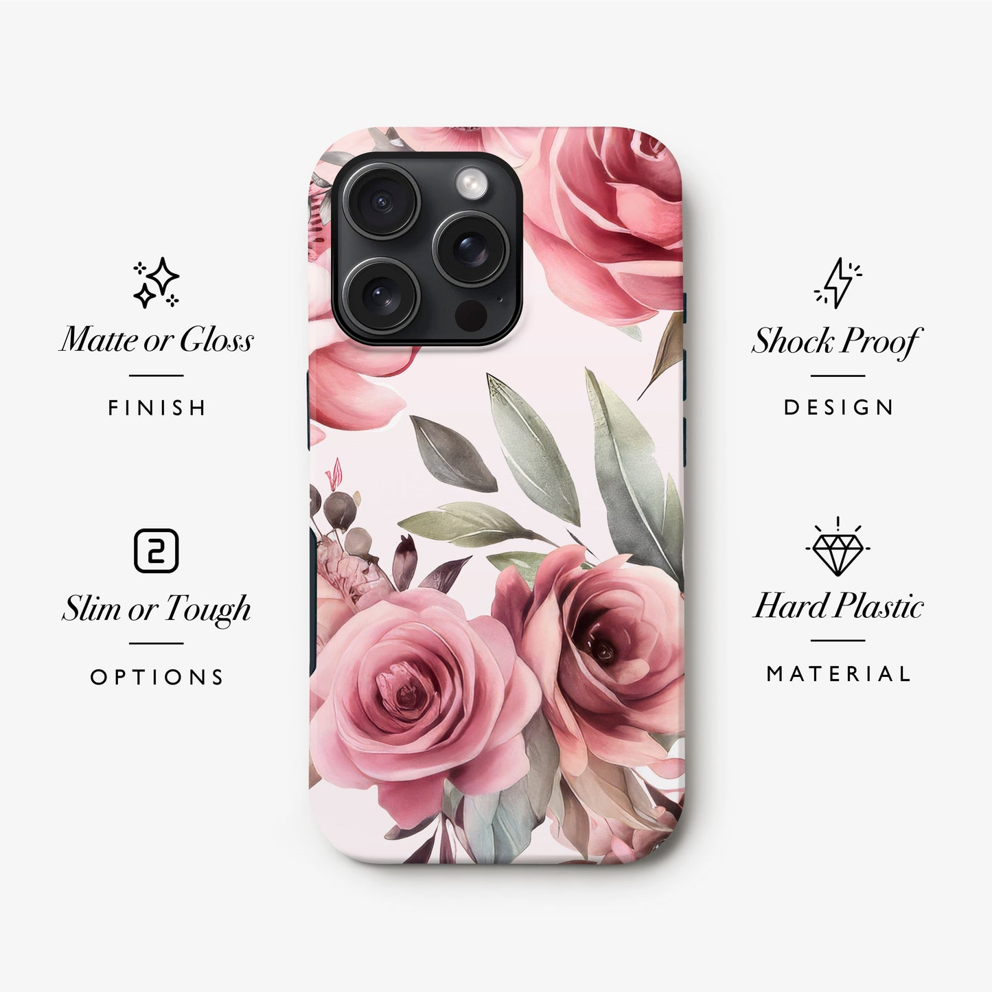 Floral Rose Print Phone Case Phone Case