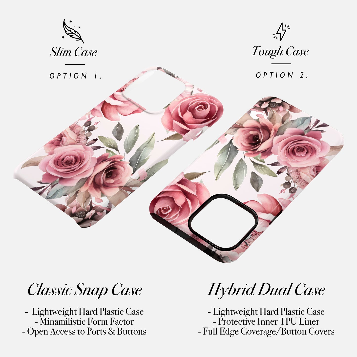 Floral Rose Print Phone Case Phone Case