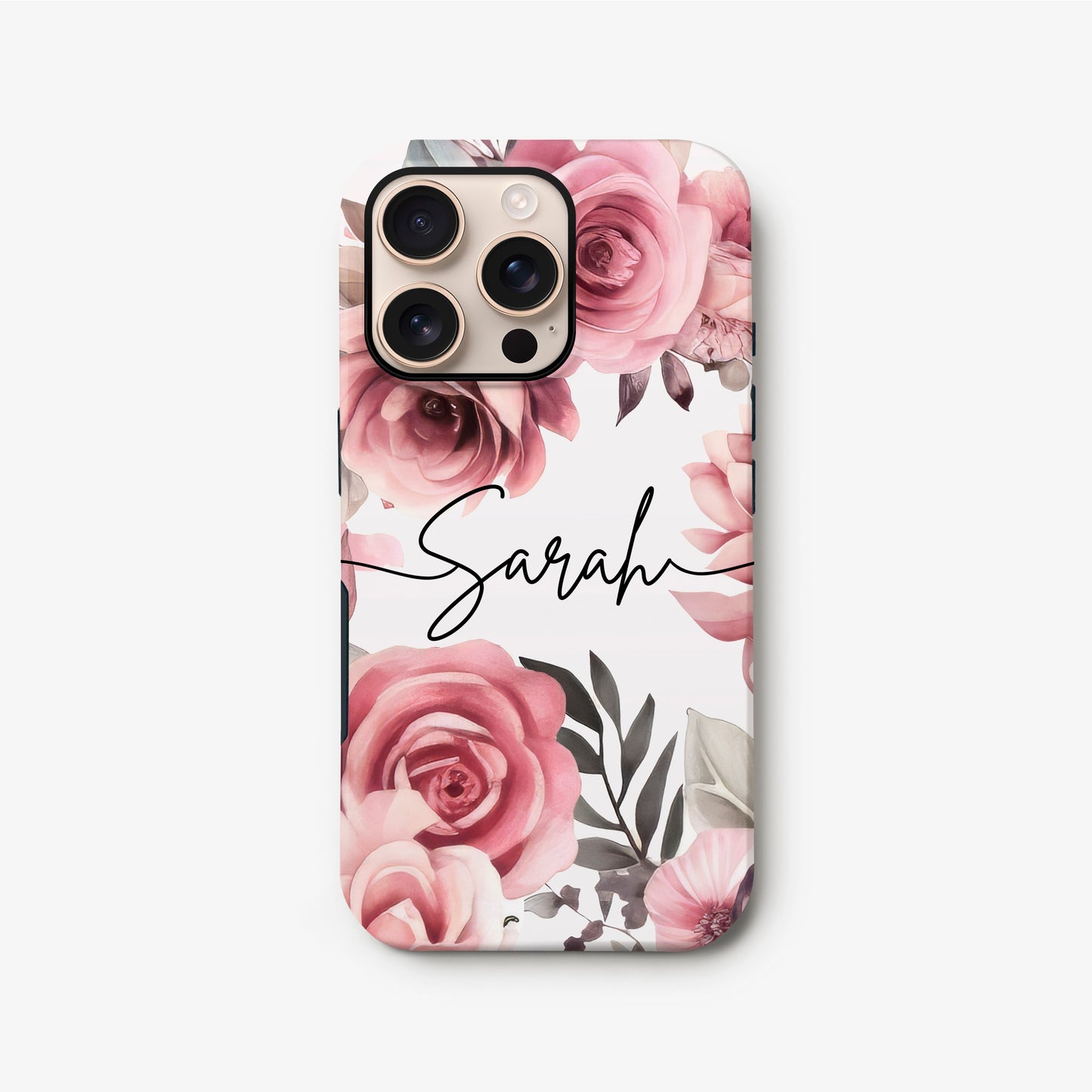Personalised Floral Rose Print Case iPhone 16 Phone Case