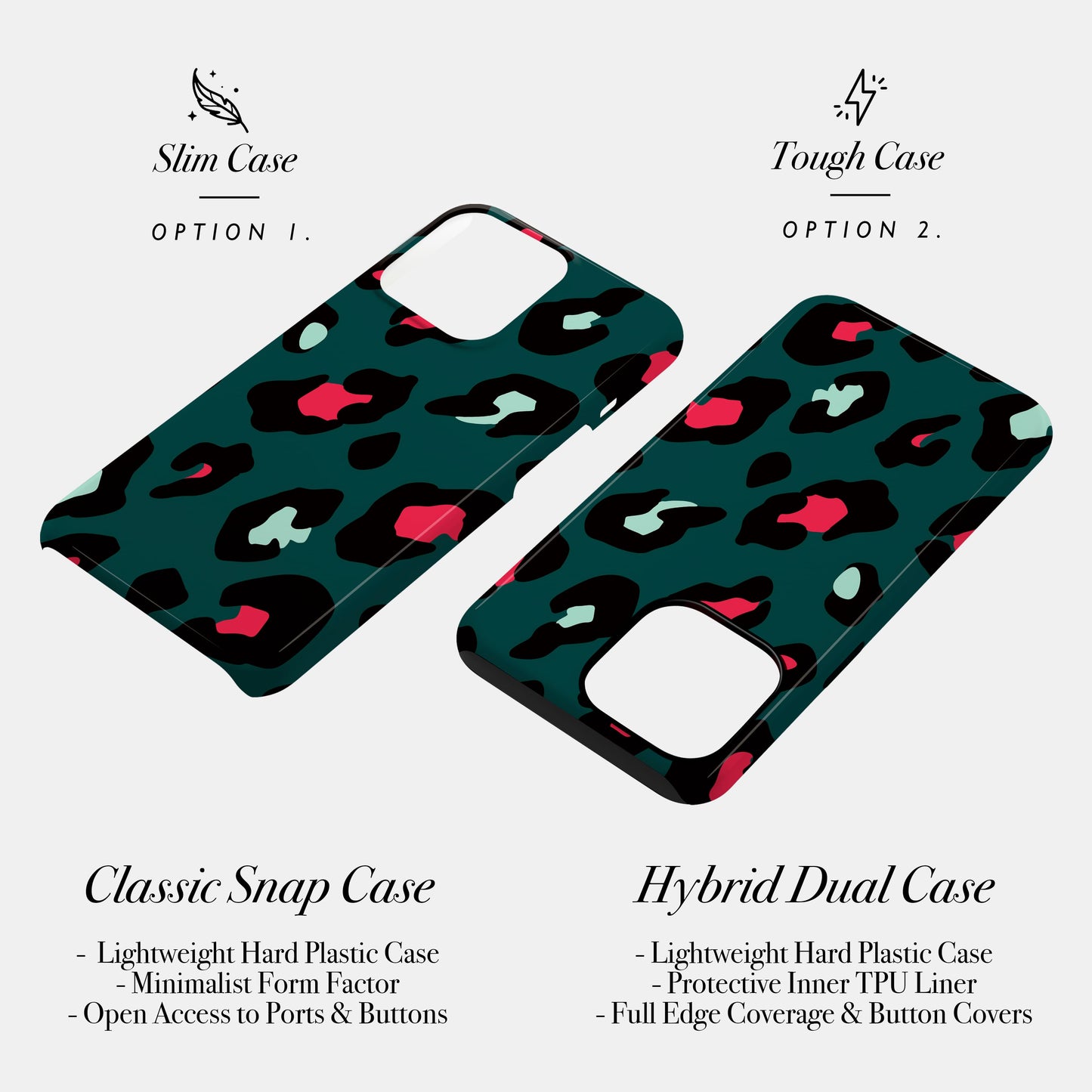 Green and Red Leopard Print Phone Case Phone Case