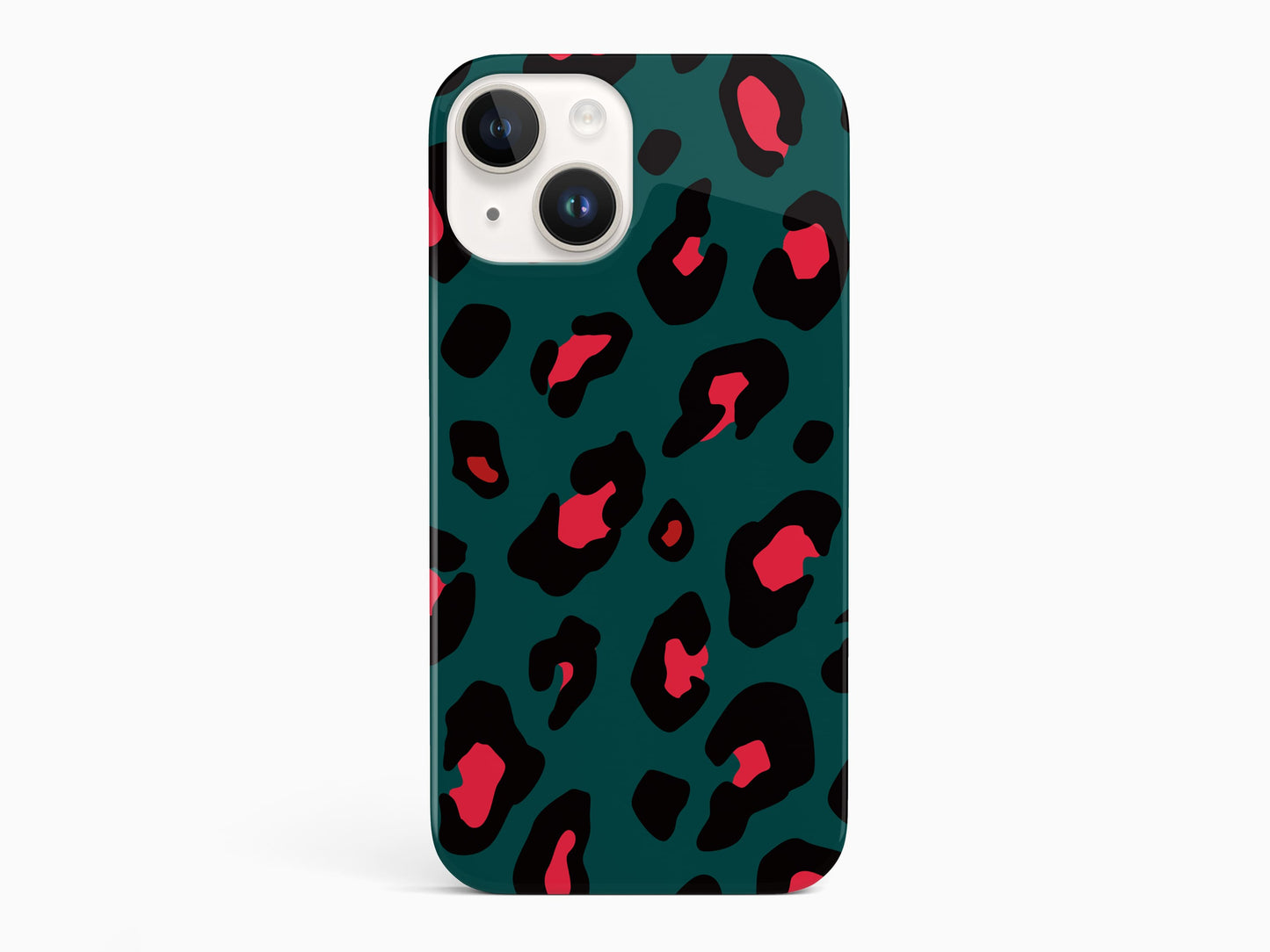 Forest Green & Red Leopard Print Google Pixel Case Phone Case