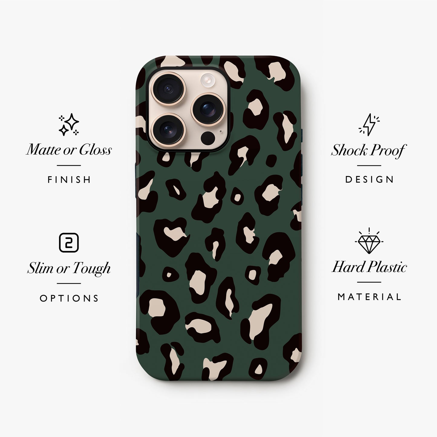 Dark Forest Green Leopard Print Case Phone Case