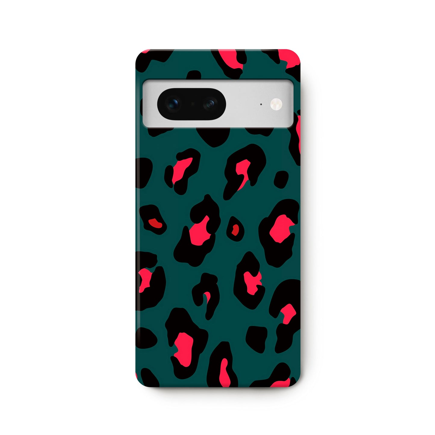 Forest Green & Red Leopard Print Google Pixel Case Phone Case