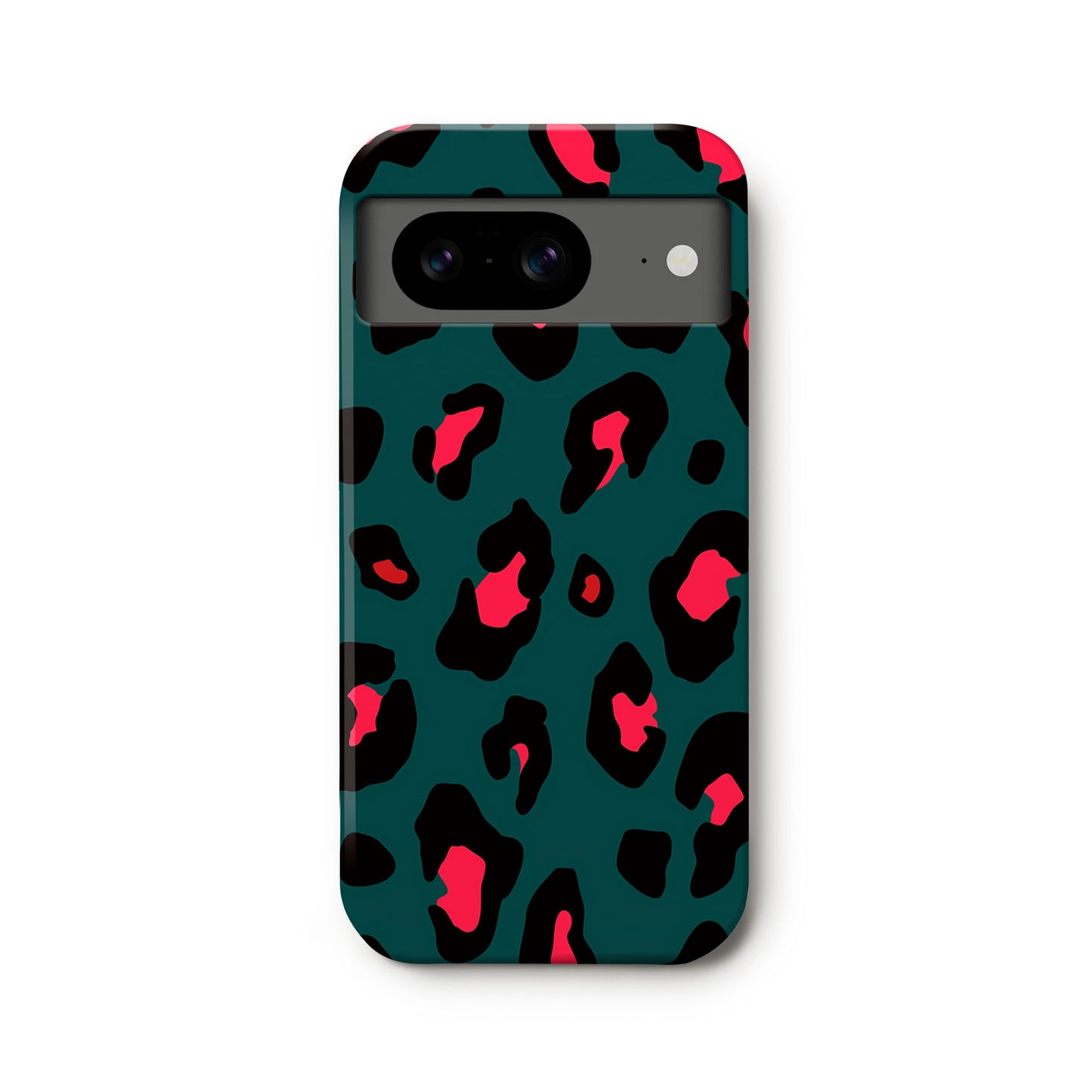 Forest Green & Red Leopard Print Google Pixel Case Phone Case