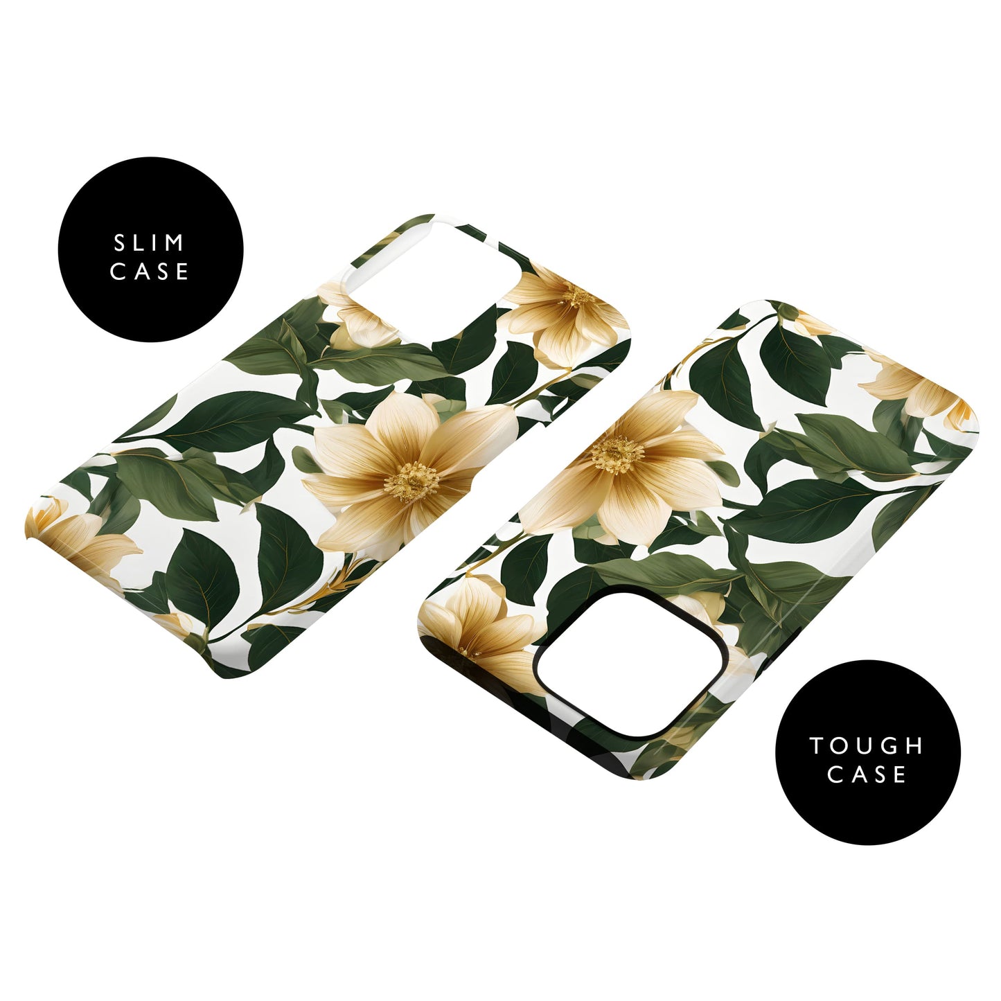 Gold and Green Floral Print Case Phone Case