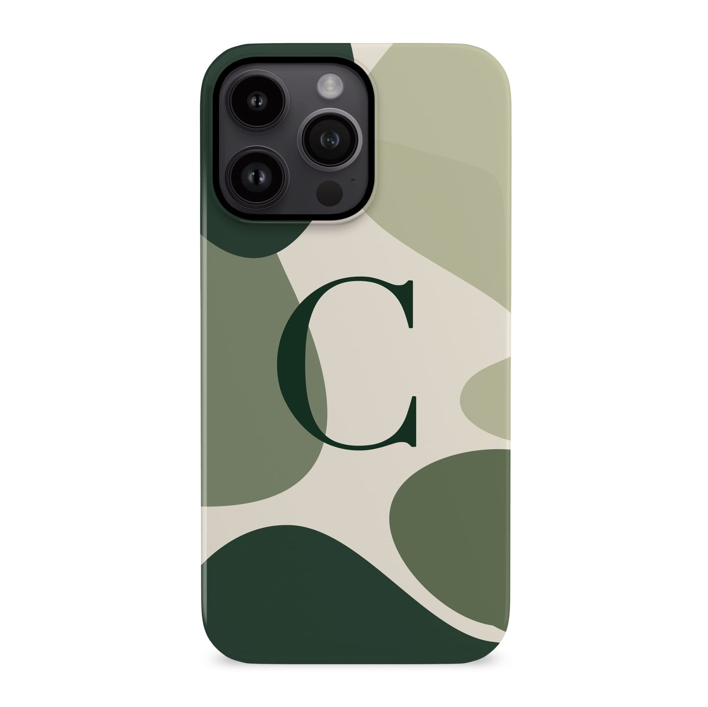 Personalised Abstract Green Colour Block Case iPhone 16 Pro Phone Case