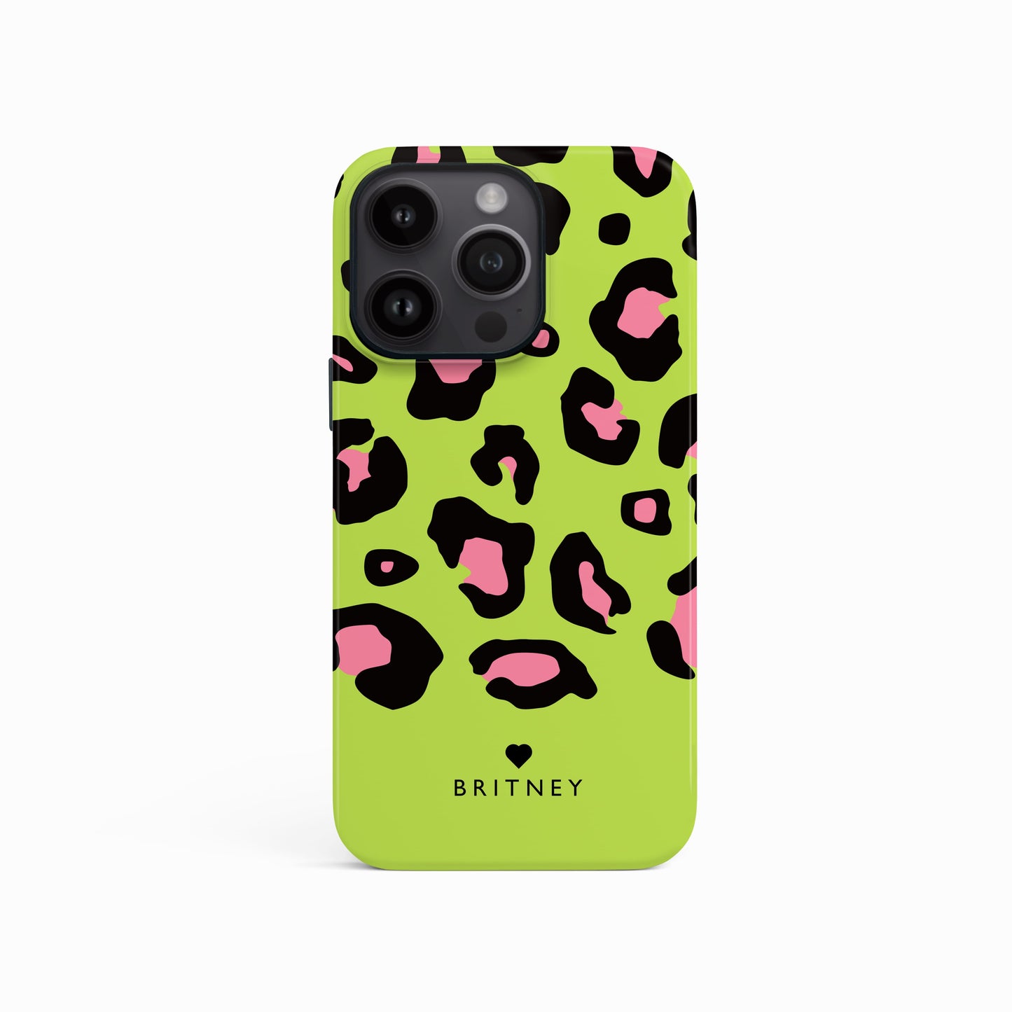 Personalised Green Pink Leopard Print Case iPhone 16 Phone Case