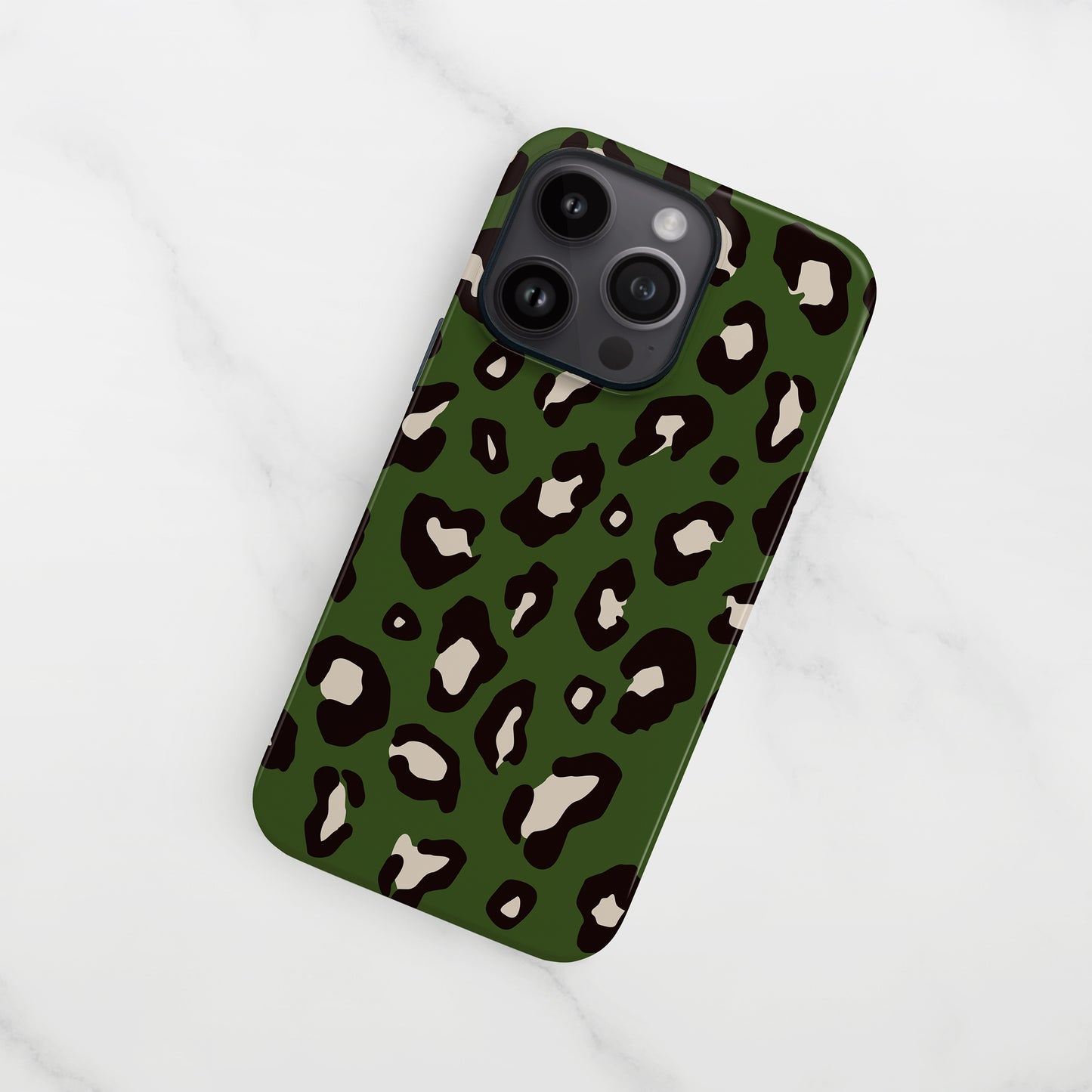 Dark Green Leopard Print Case
