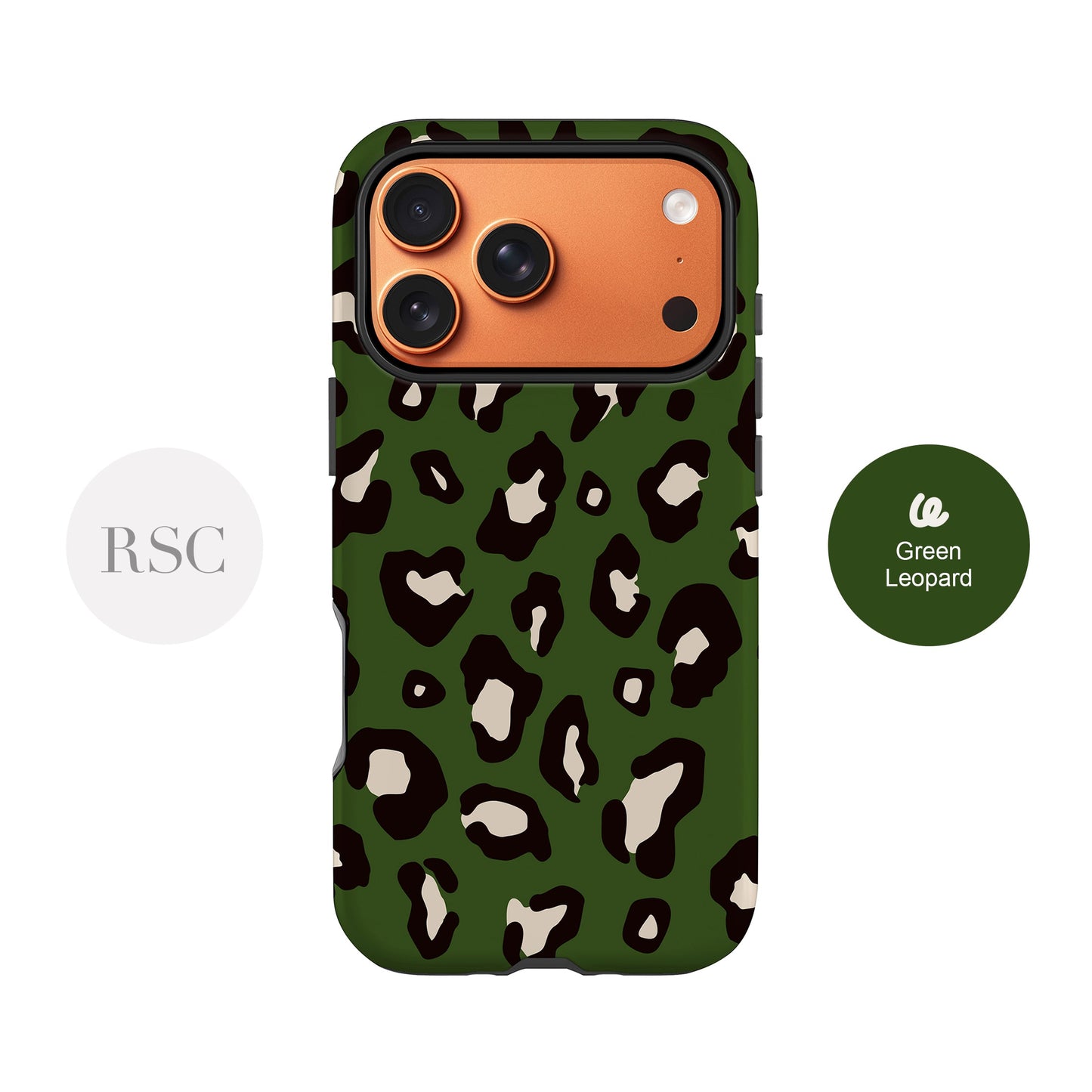 Dark Green Leopard Print Case