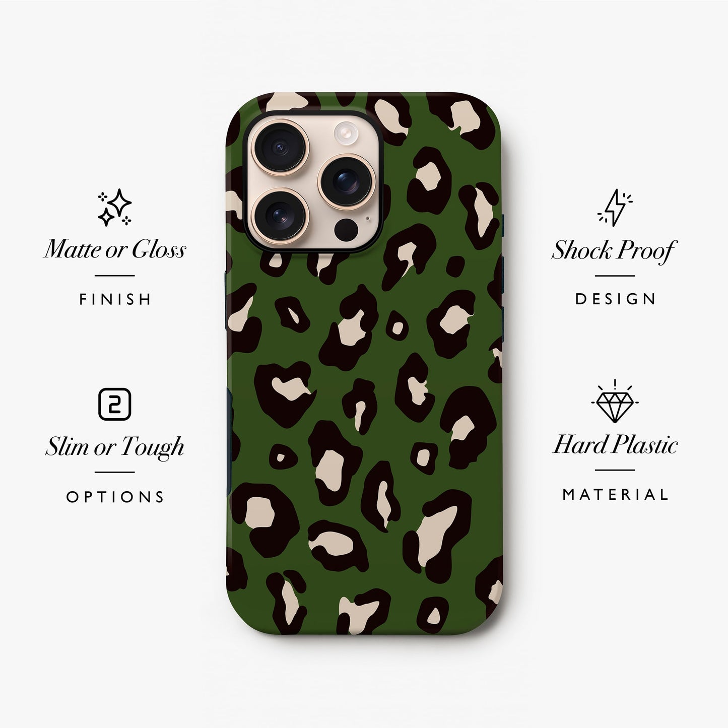 Dark Green Leopard Print Case