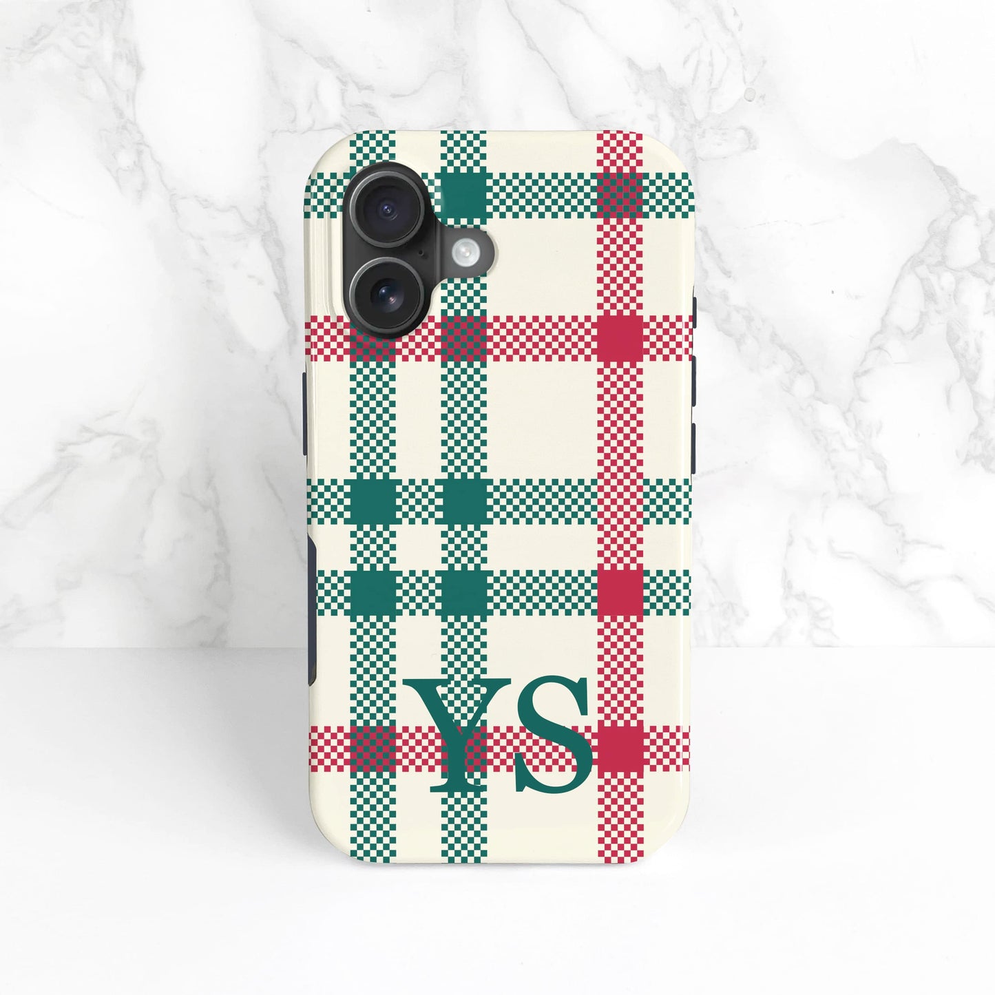 Winter Plaid Pattern Personalised Case iPhone 16 Phone Case