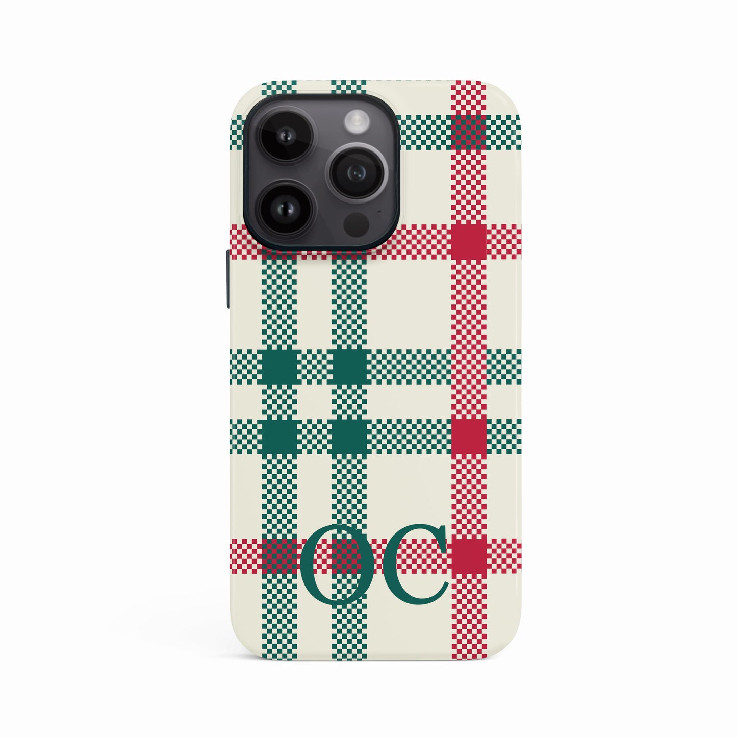 Winter Plaid Pattern Personalised Case iPhone 16 Pro Phone Case