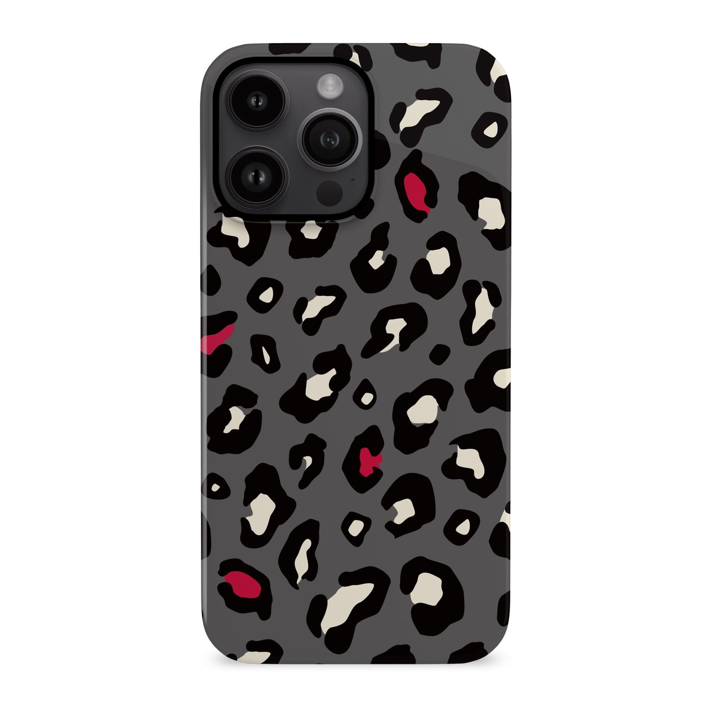 Red and Dark Grey Leopard Print Case Phone Case