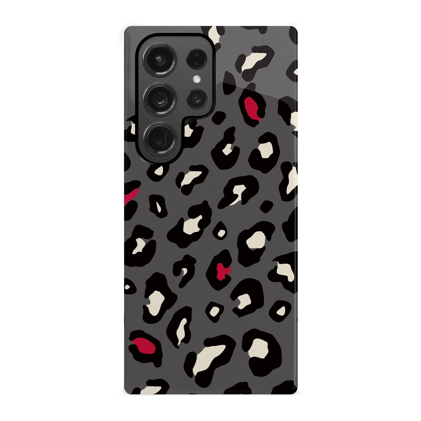 Red and Dark Grey Leopard Print Case Phone Case
