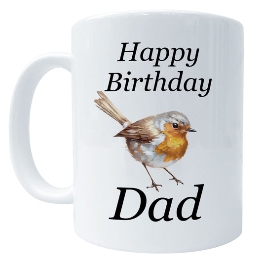 Happy Birthday Robin Art Mug Dad Mug