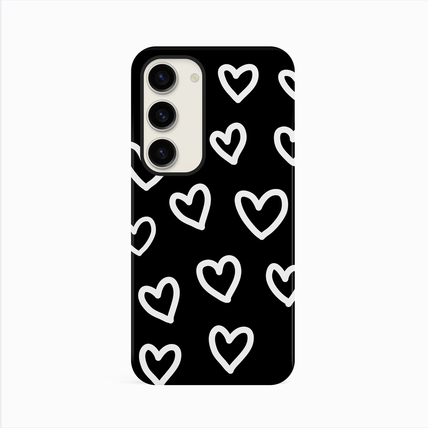 Black White Heart Doodle Case Phone Case