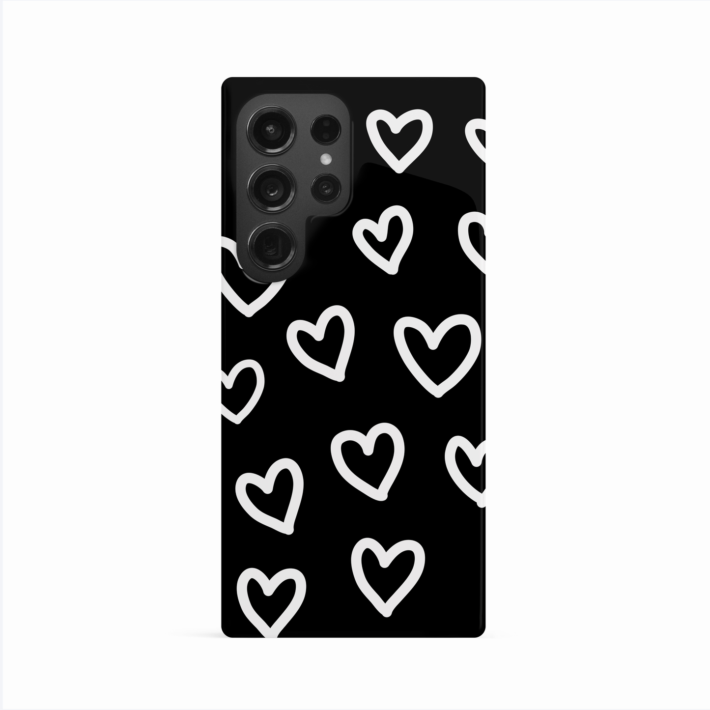 Black White Heart Doodle Case Phone Case