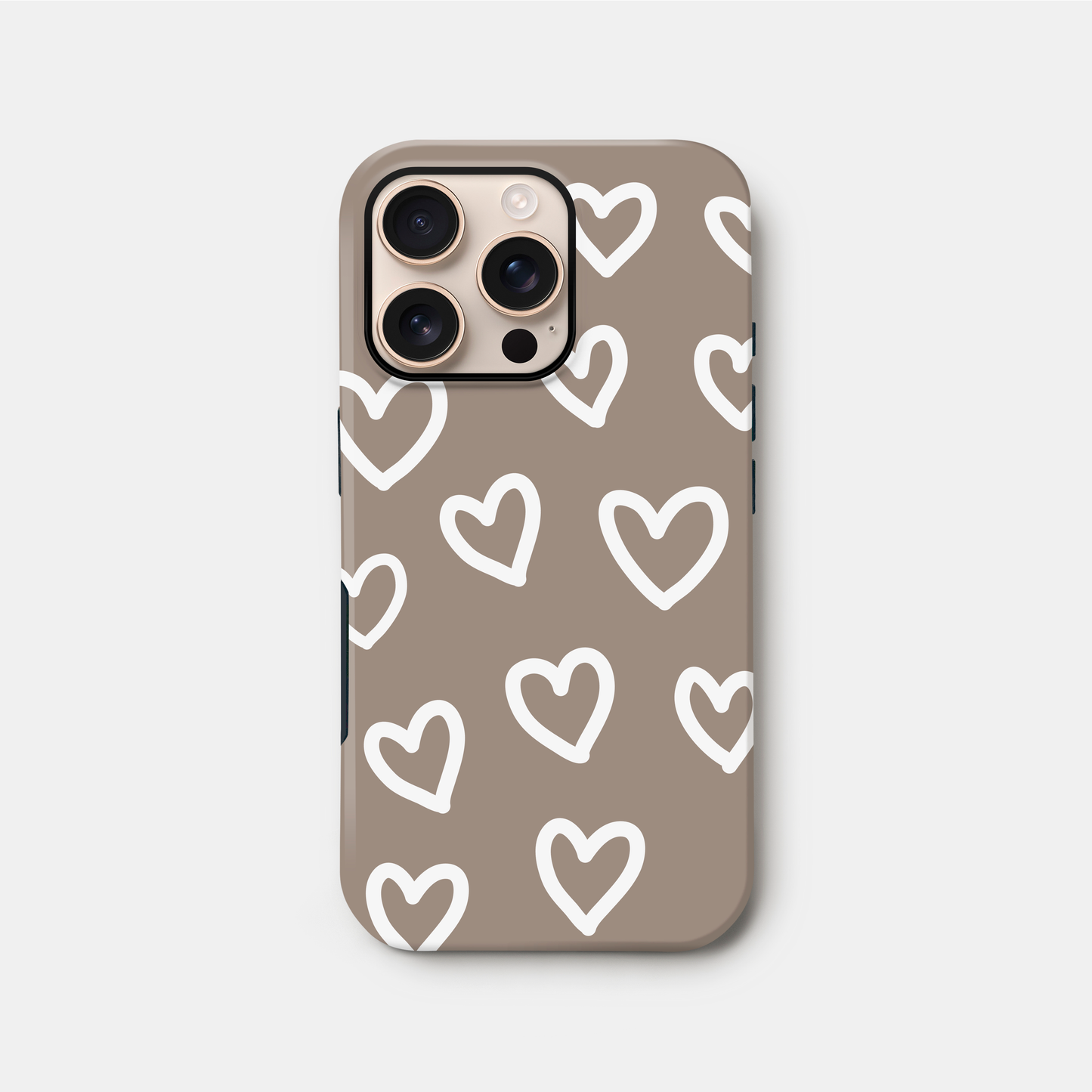 Neural Brown Heart Pattern Phone Case iPhone 16 Phone Case