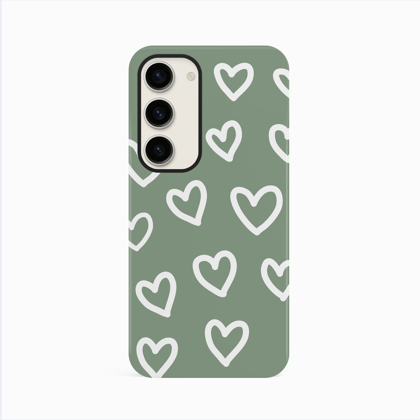 Olive Green Heart Doodle Case Phone Case