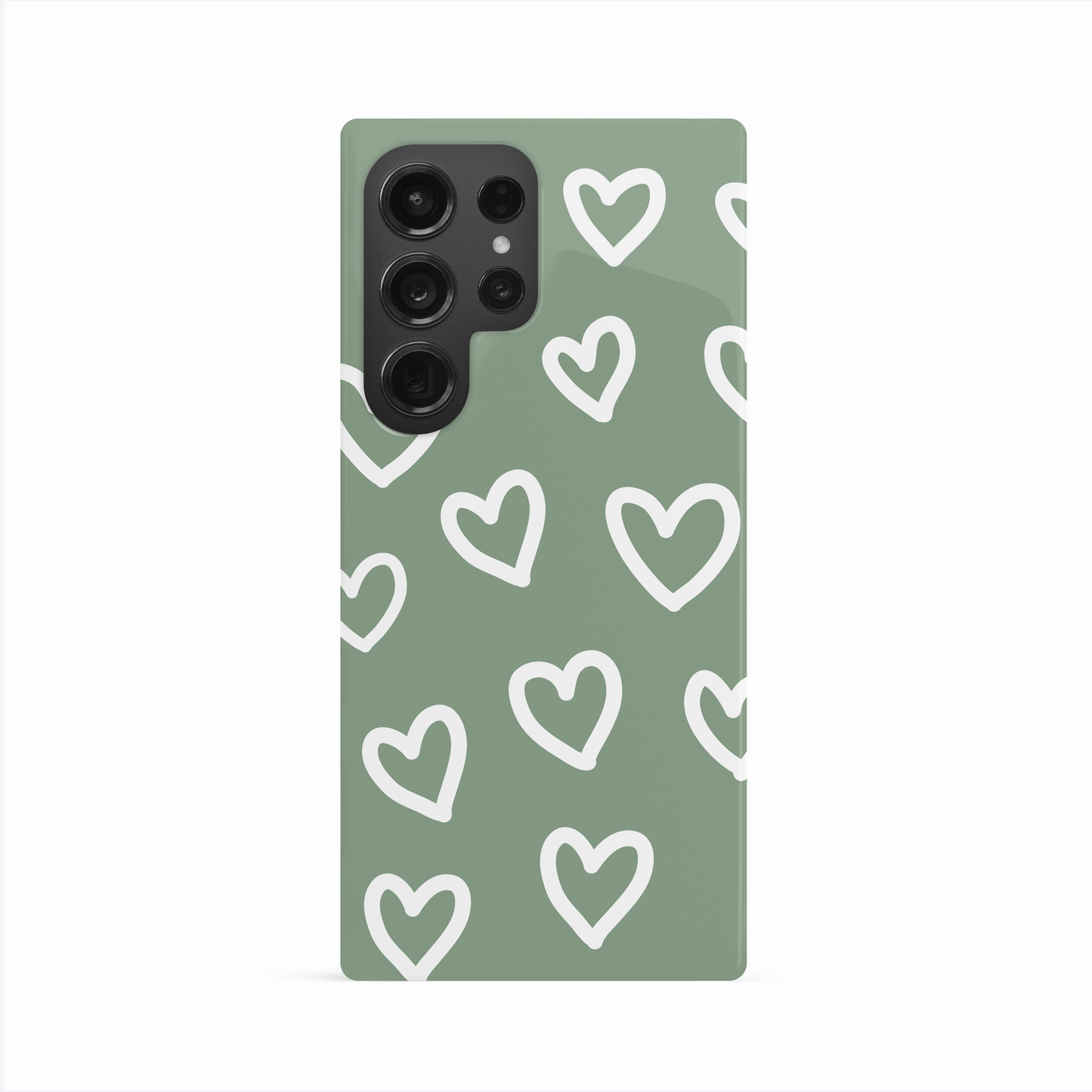 Olive Green Heart Doodle Case Phone Case