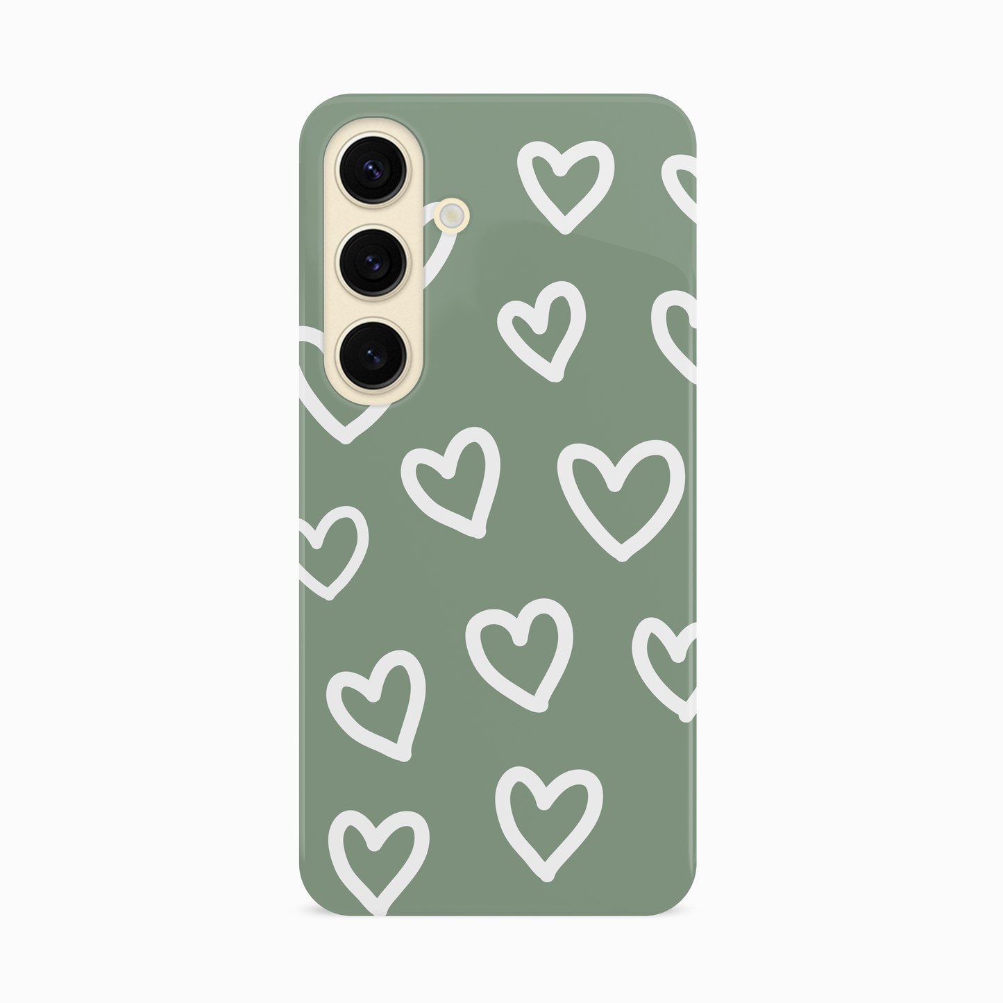 Olive Green Heart Doodle Case Phone Case