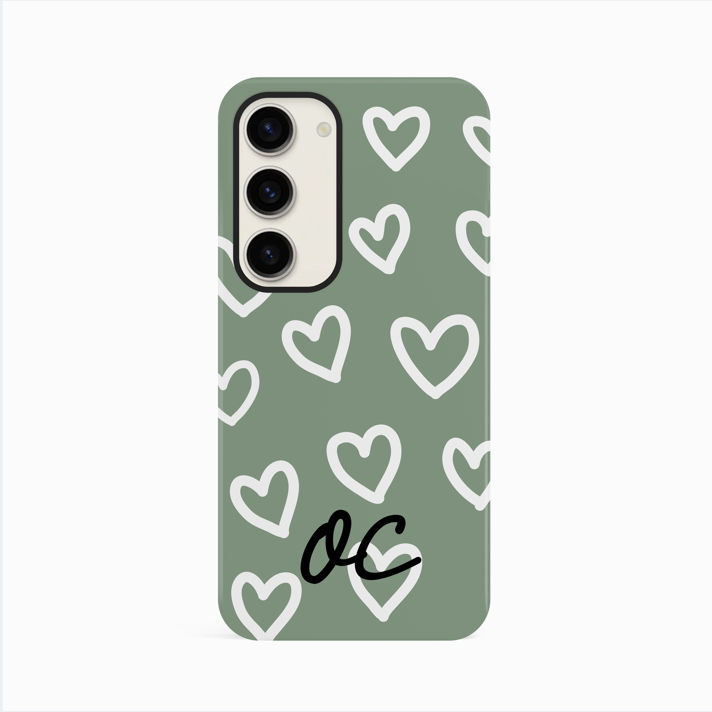Personalised Olive Green Hearts Case Phone Case
