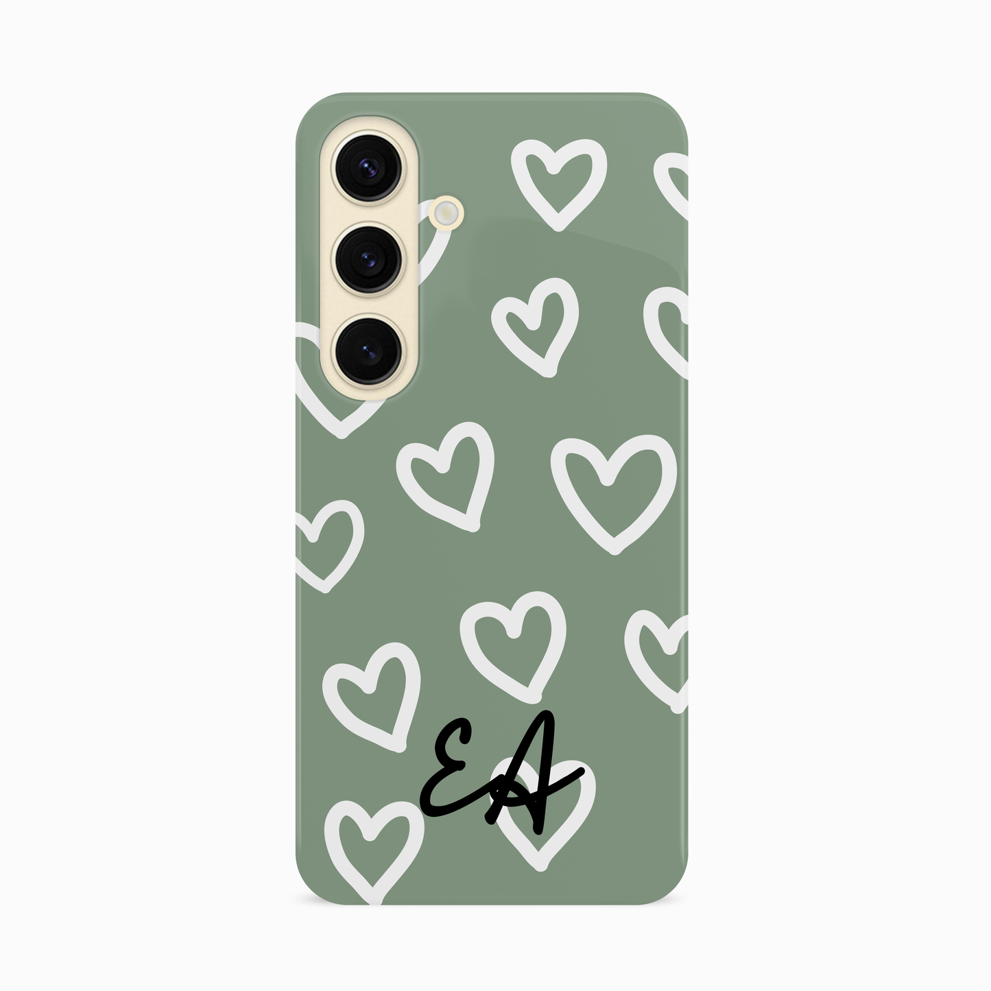 Personalised Olive Green Hearts Case Phone Case