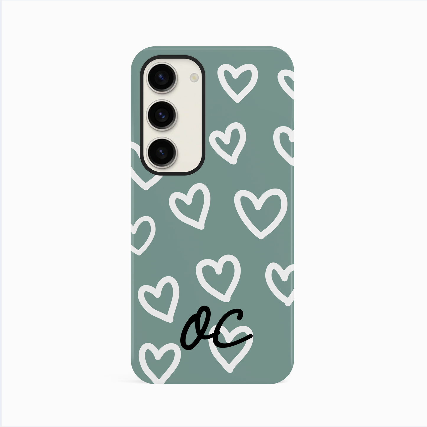Personalised Teal Heart Pattern Phone Case Phone Case