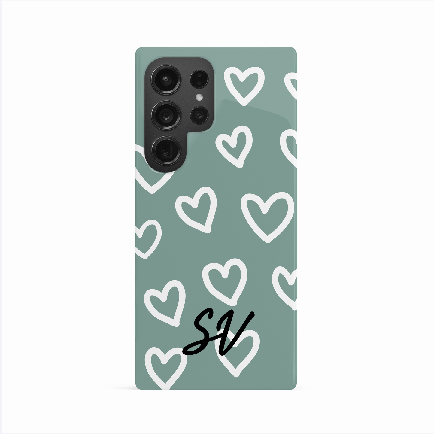 Personalised Teal Heart Pattern Phone Case Phone Case
