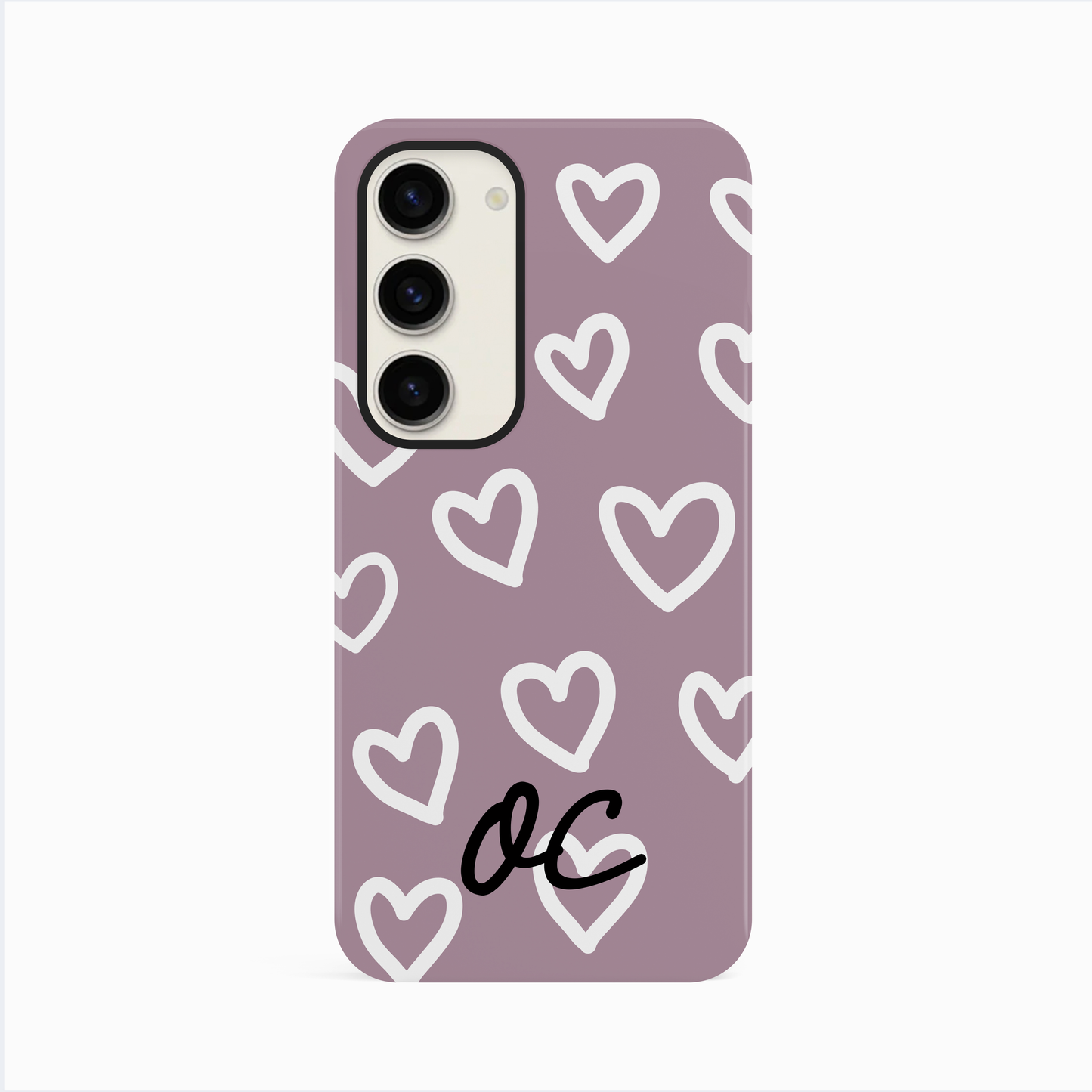 Personalised Plum Heart Doodle Pattern Case Phone Case