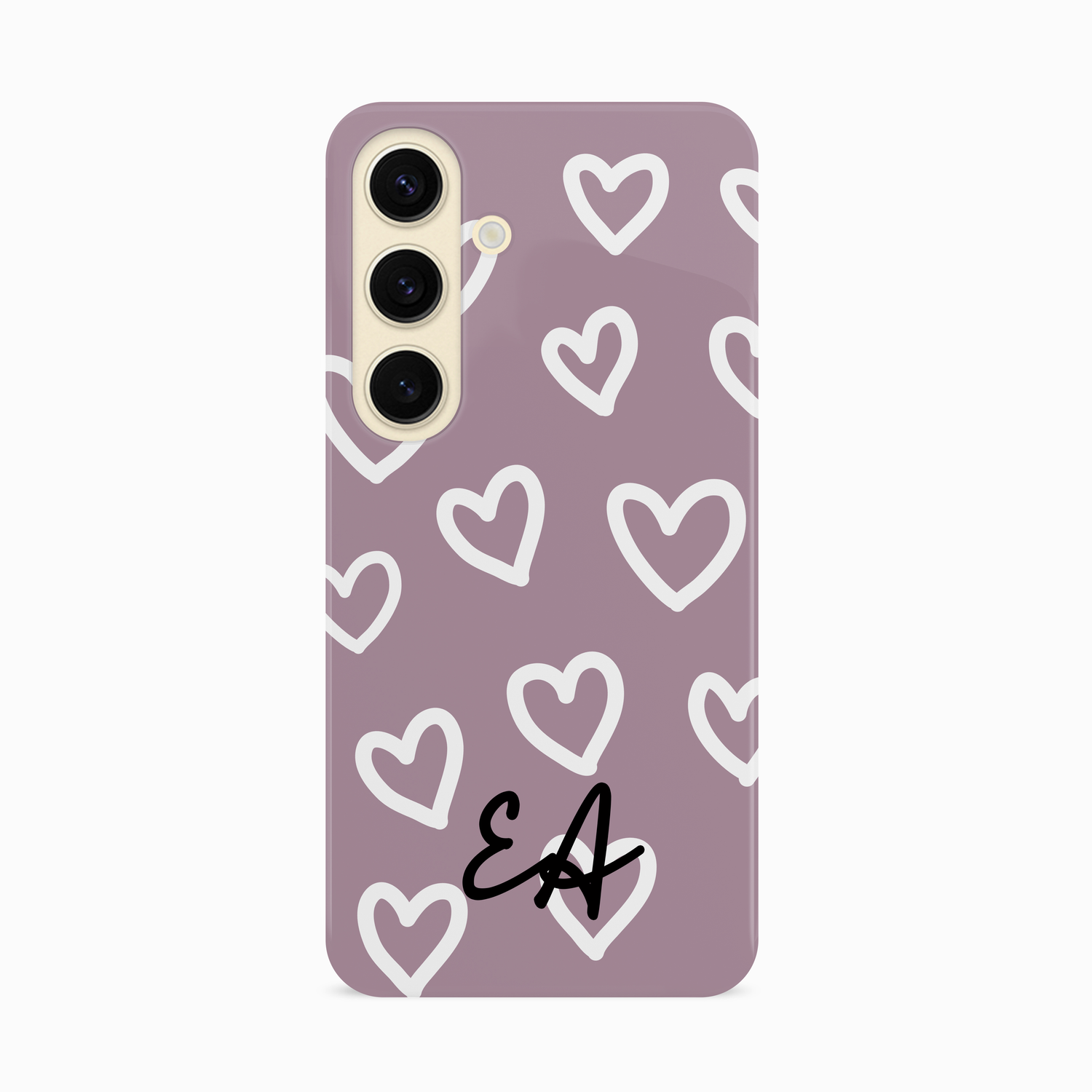 Personalised Plum Heart Doodle Pattern Case Phone Case