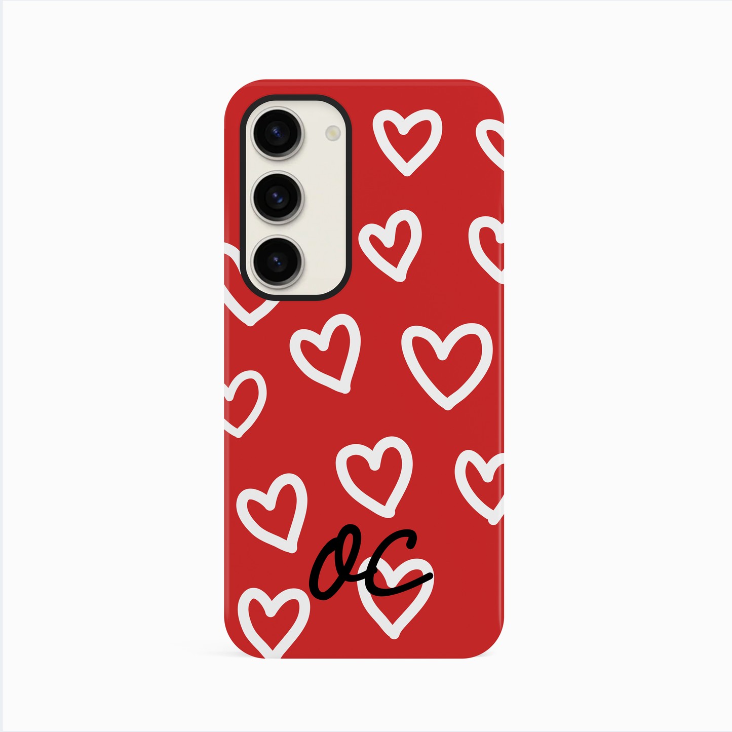 Personalised Red Heart Doodle Pattern Case Phone Case