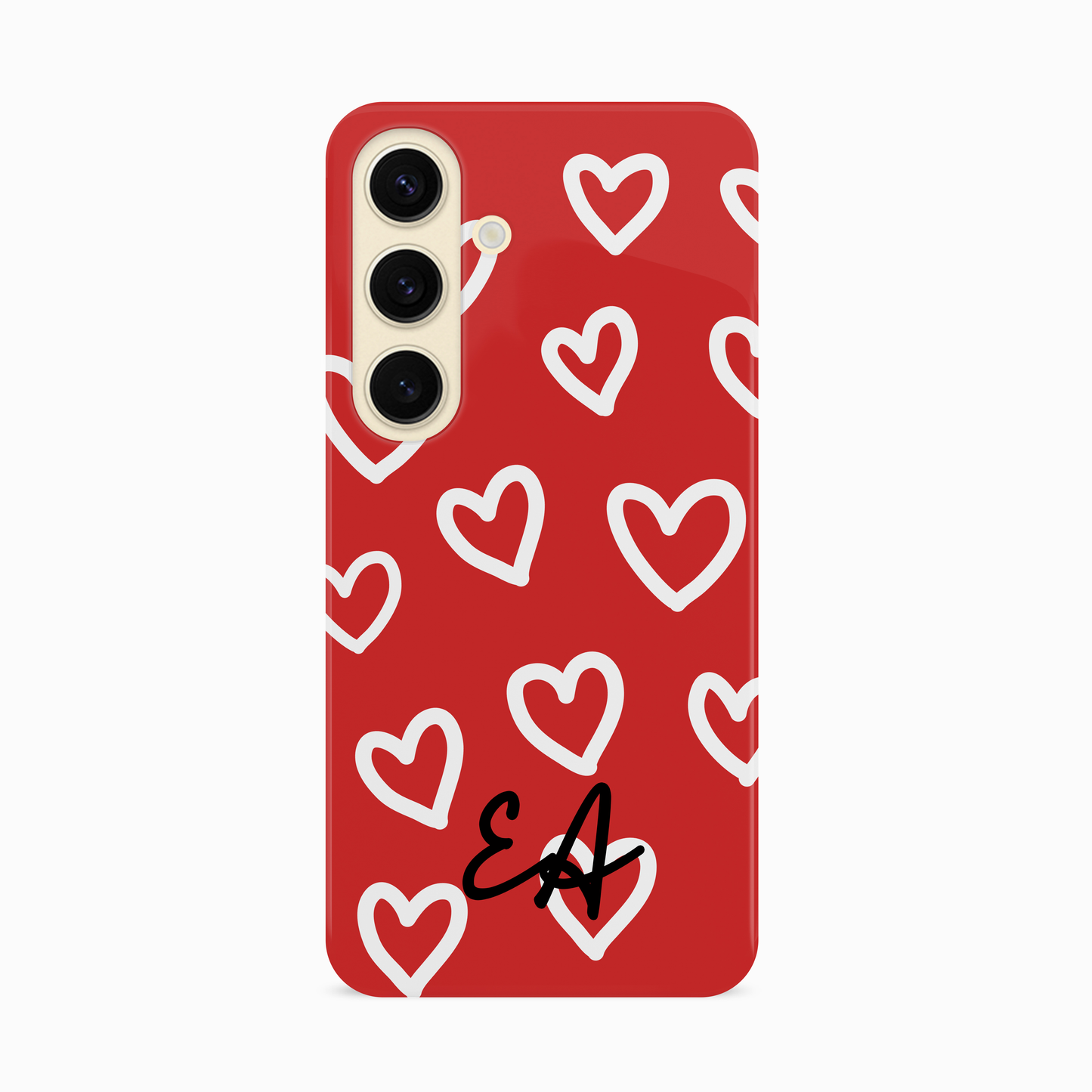 Personalised Red Heart Doodle Pattern Case Phone Case
