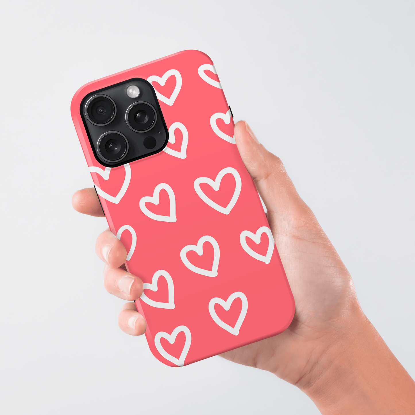 Personalised Coral Heart Pattern Case Phone Case