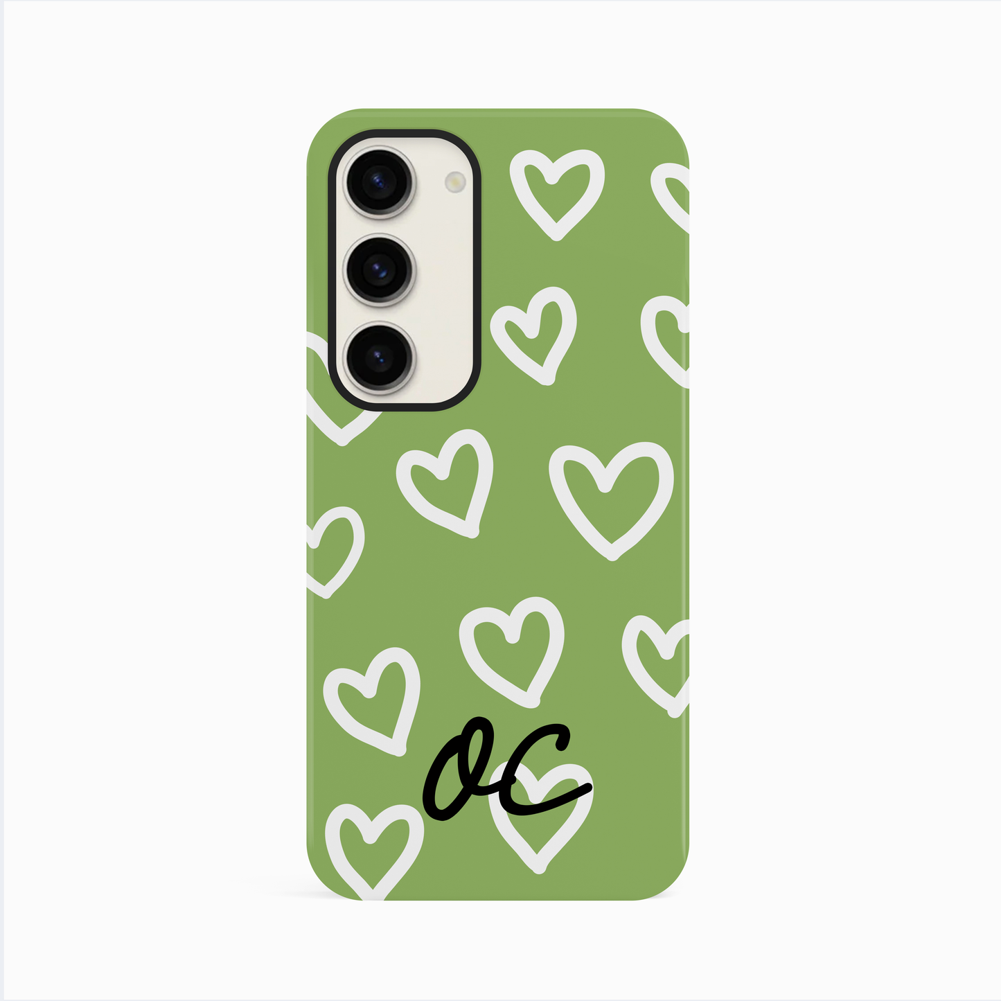 Personalised Green Heart Pattern Case Phone Case