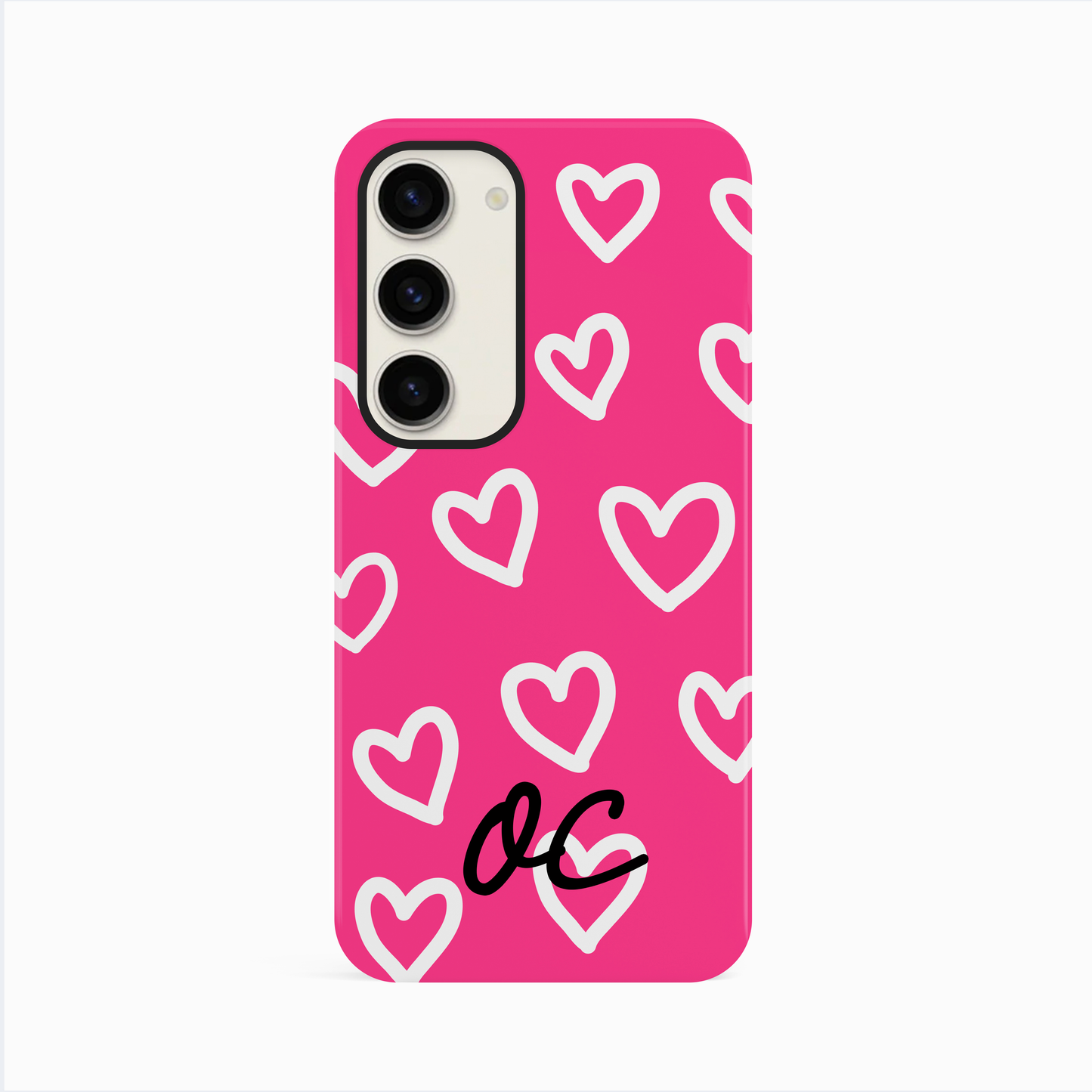 Personalised Pink Heart Doodle Pattern Case Phone Case