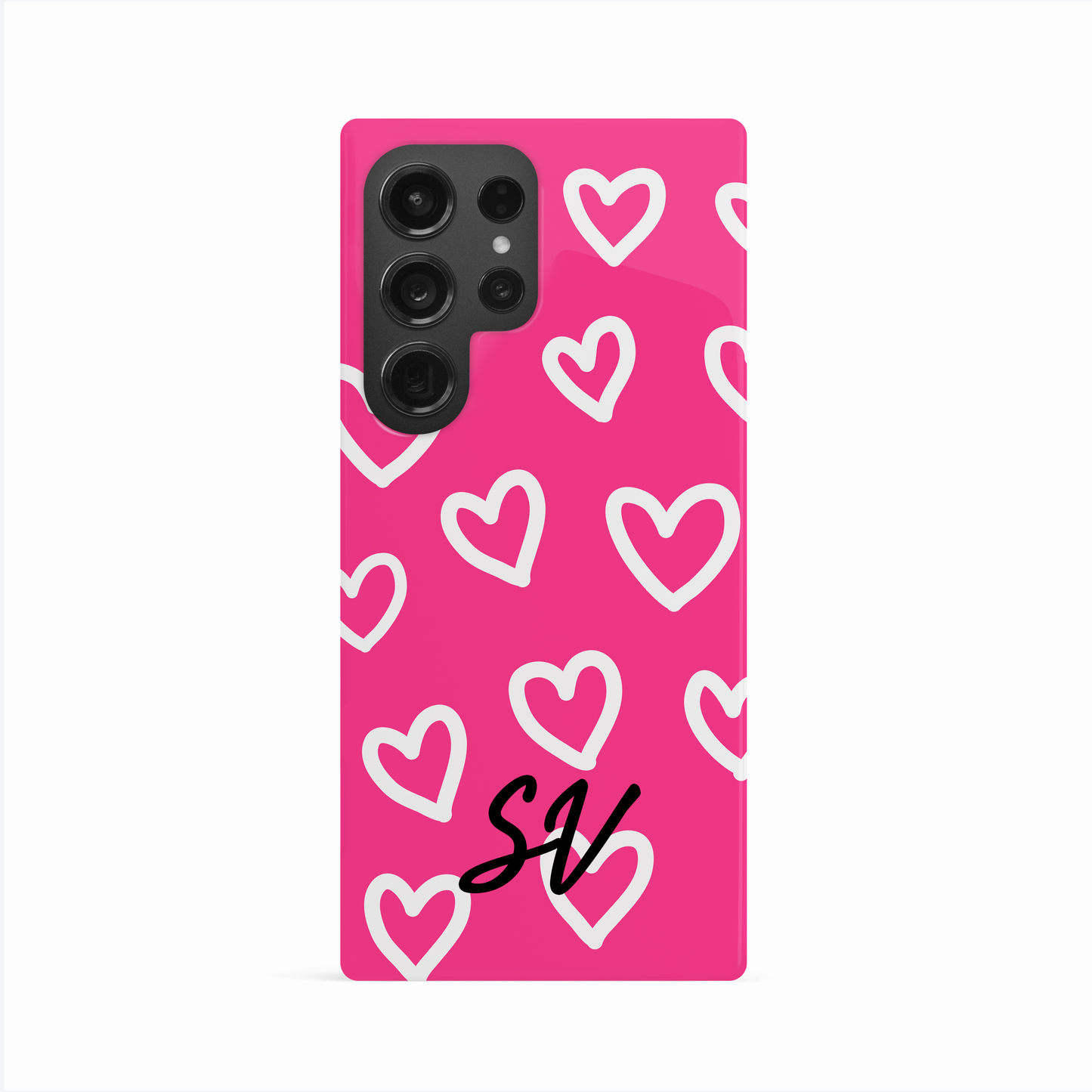 Personalised Pink Heart Doodle Pattern Case Phone Case