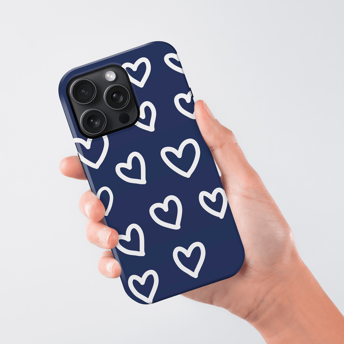 Navy Blue Heart Pattern Case Phone Case