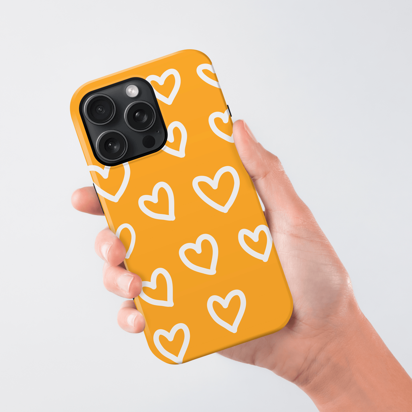 Personalised Yellow Heart Pattern Case Phone Case
