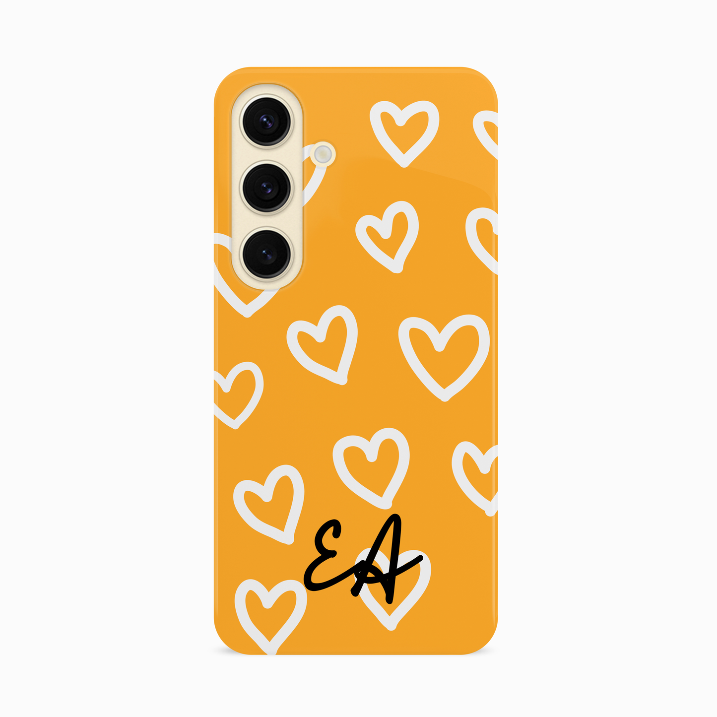 Personalised Yellow Heart Pattern Case Phone Case