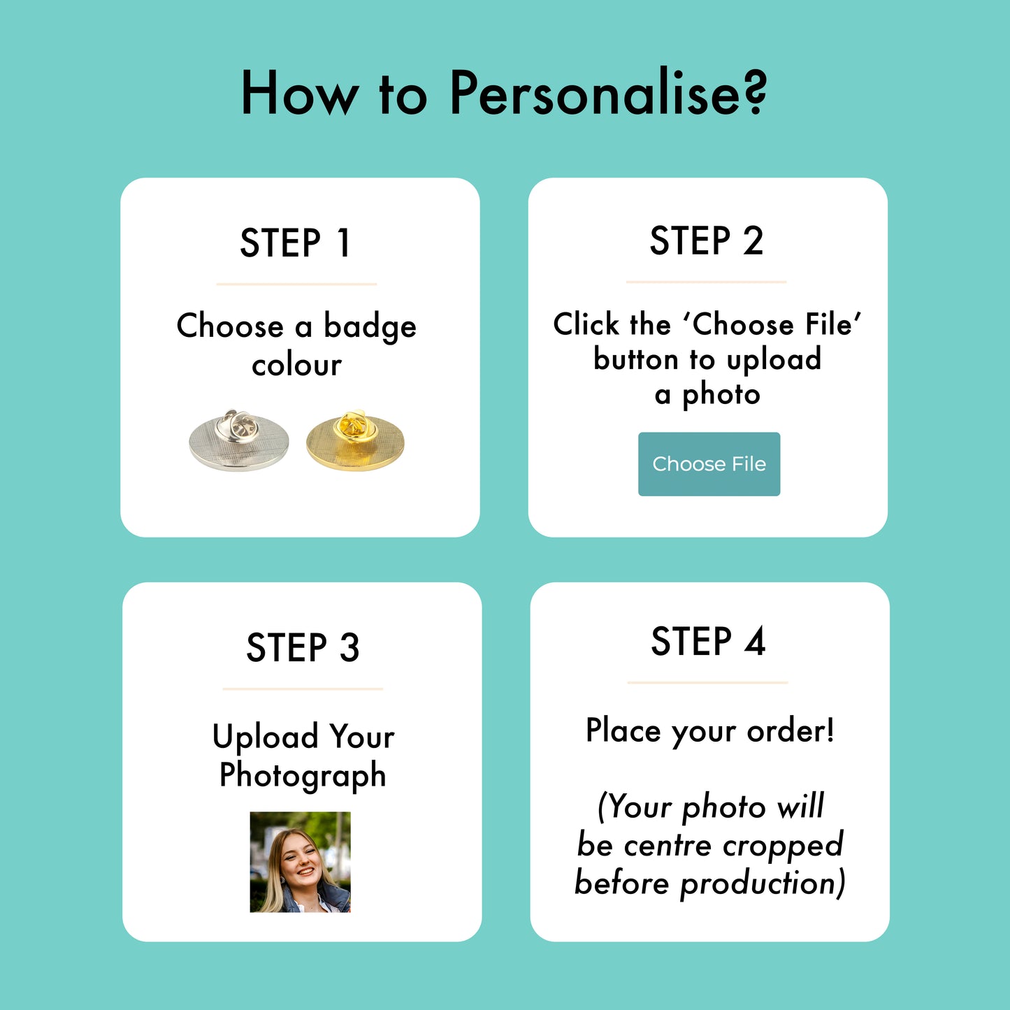 Custom Photo Memorial Remembrance Pin Badge Pin Badge