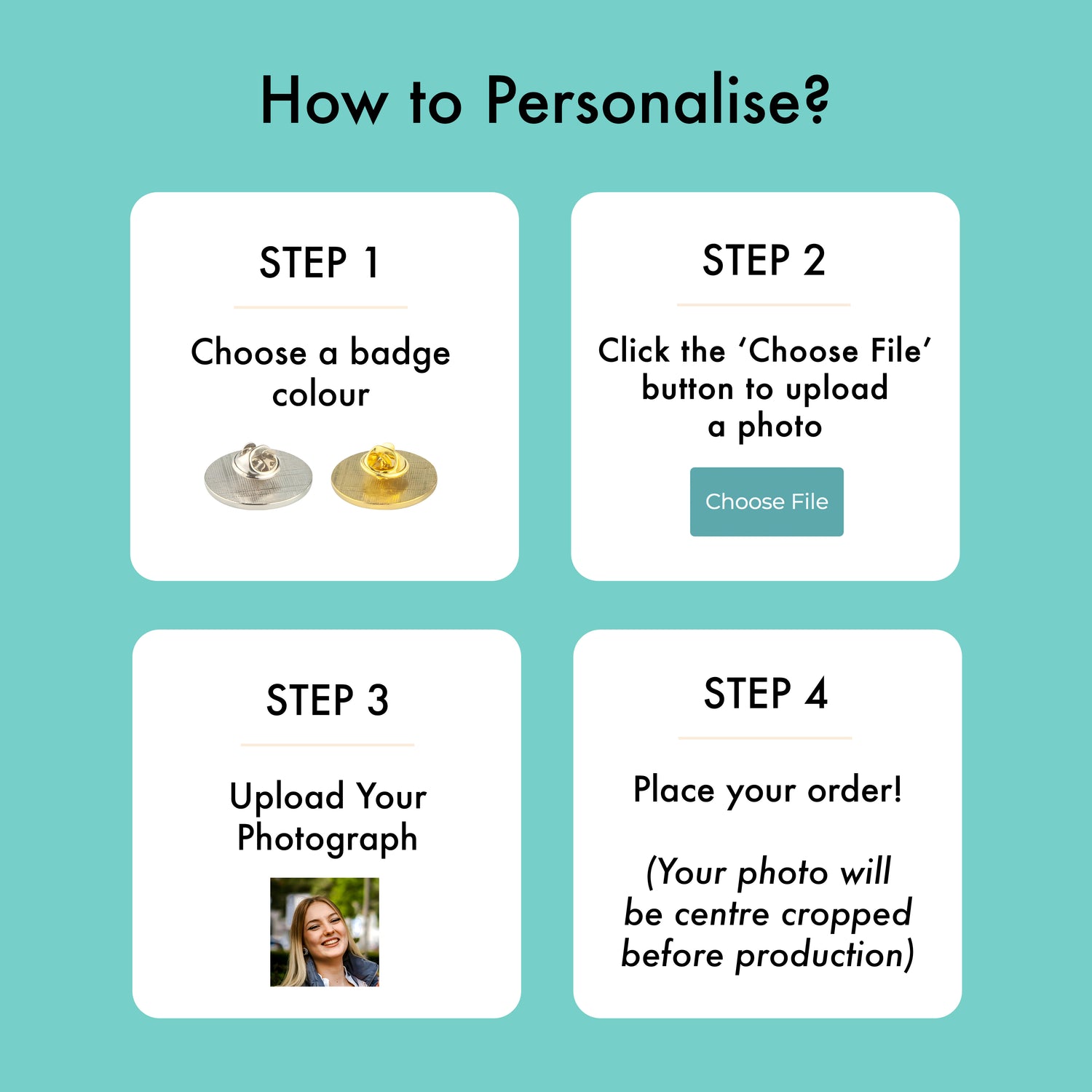 Custom Photo Memorial Remembrance Pin Badge Pin Badge