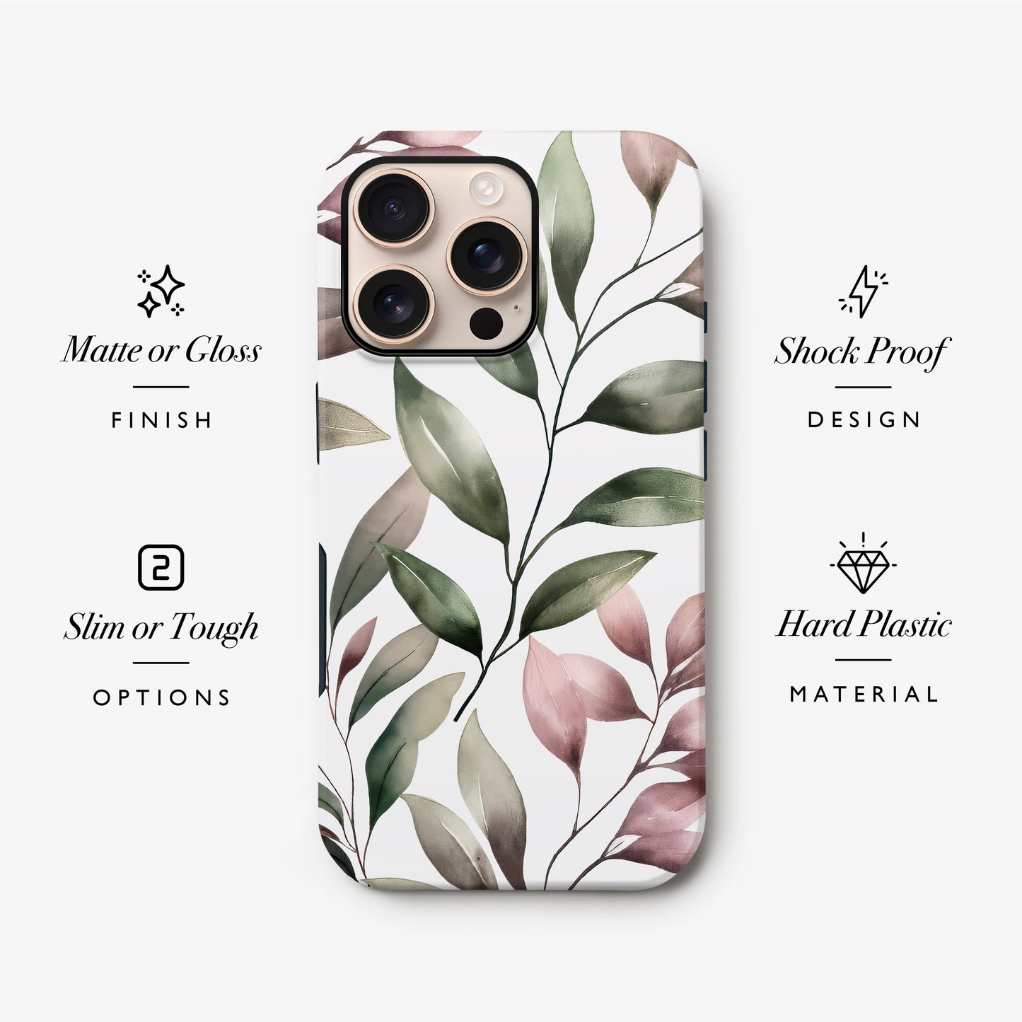 Leaf Pattern Floral Print Case Phone Case
