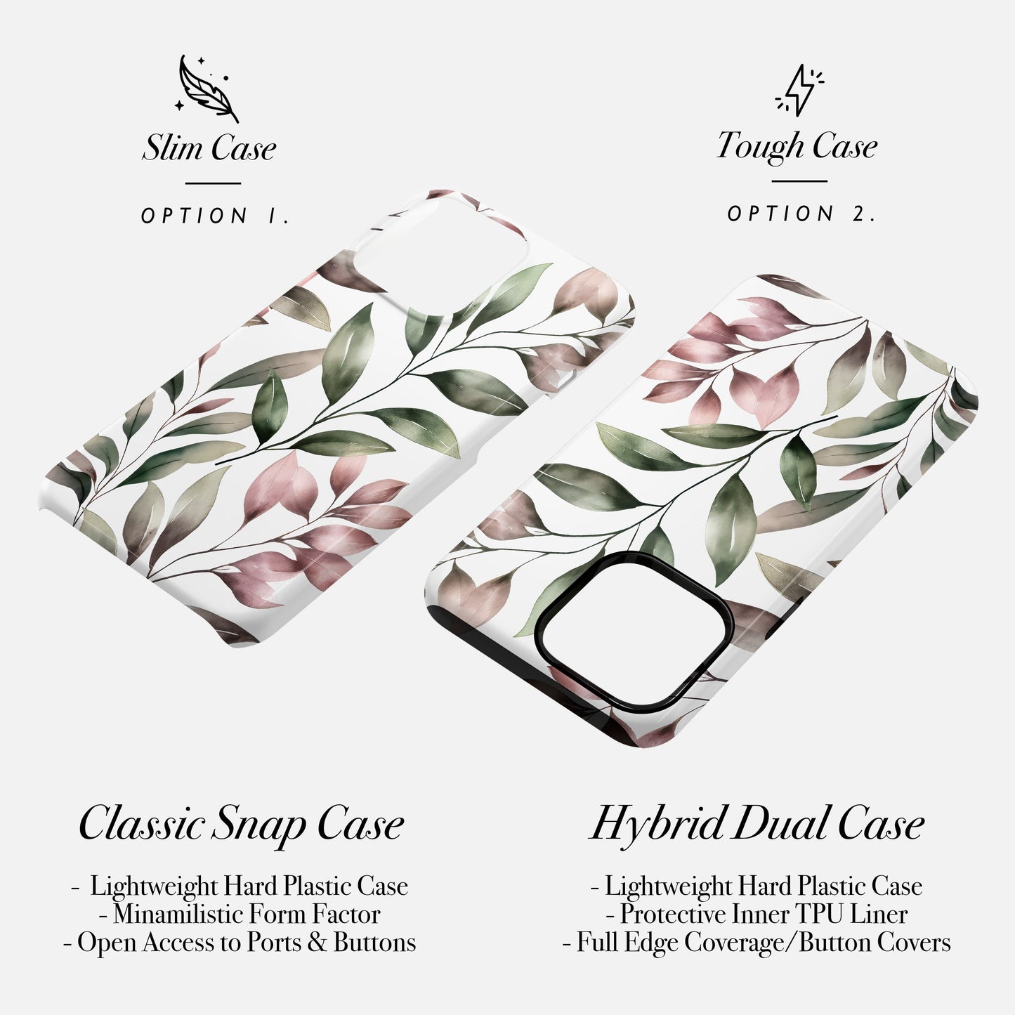 Leaf Pattern Floral Print Case Phone Case