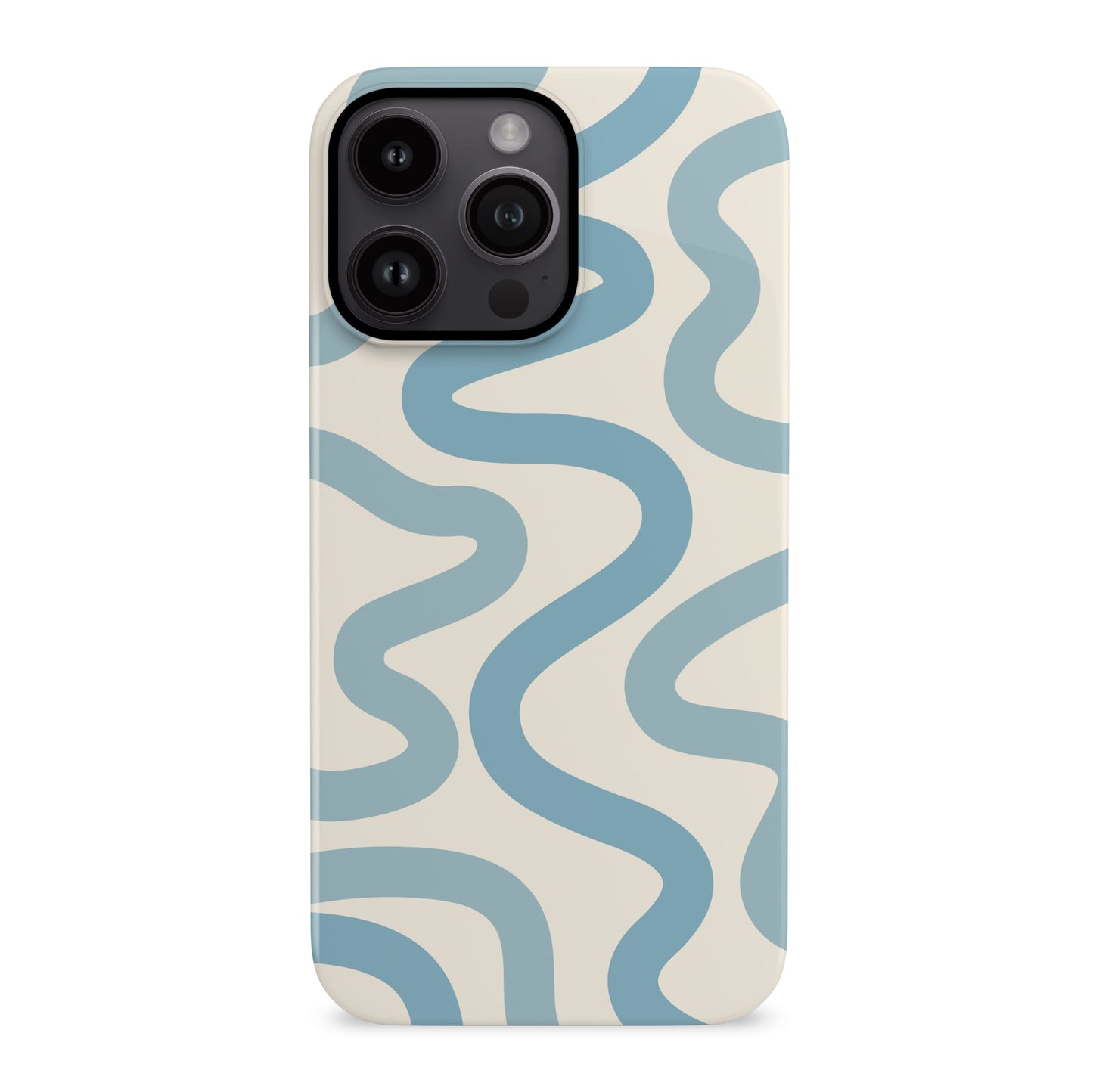 Light Blue Wavy Pattern Print Case iPhone 16 Phone Case