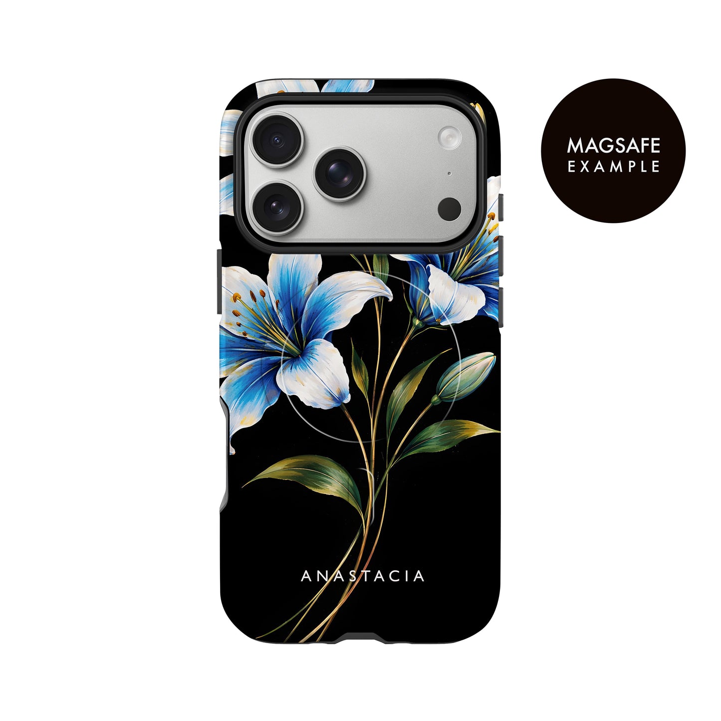 Custom Blue Lili Floral Print Case Phone Case