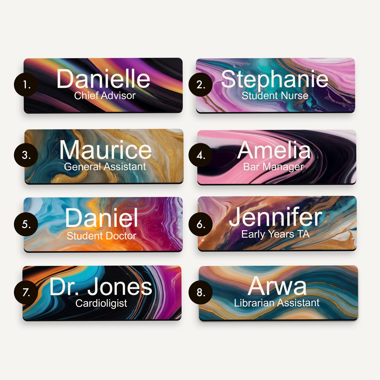 Custom Marble Print Name Badge Name Badge