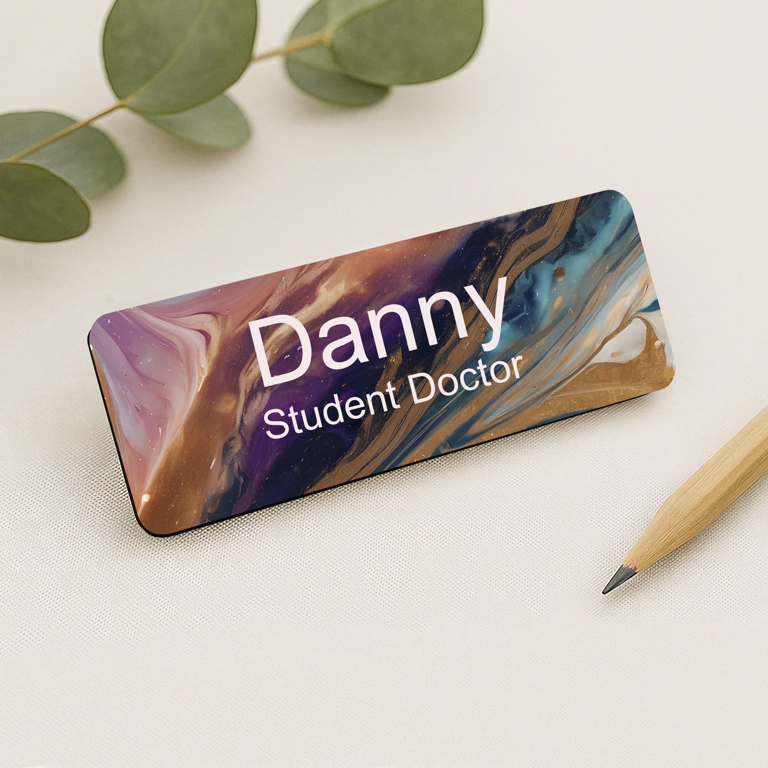 Custom Marble Print Name Badge Name Badge