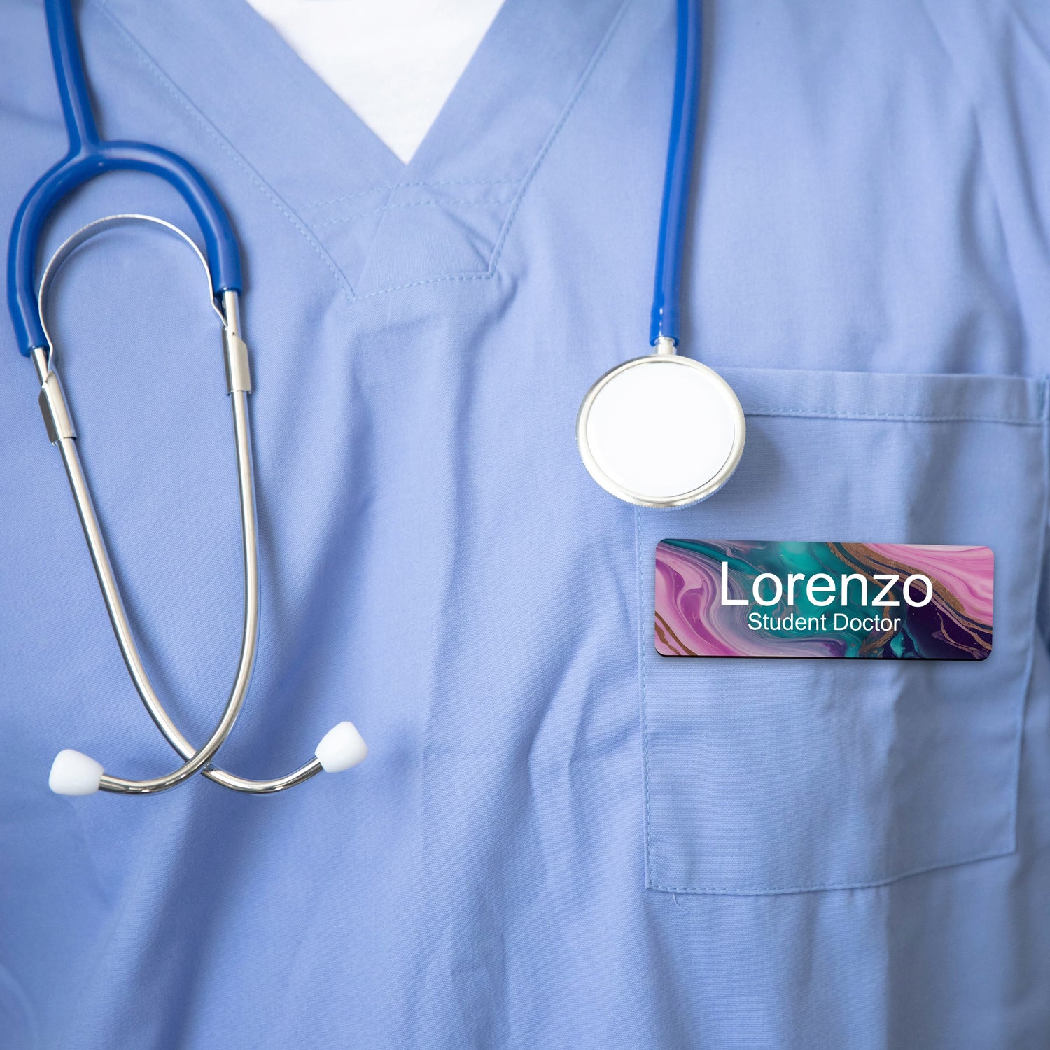 Custom Marble Print Name Badge Name Badge