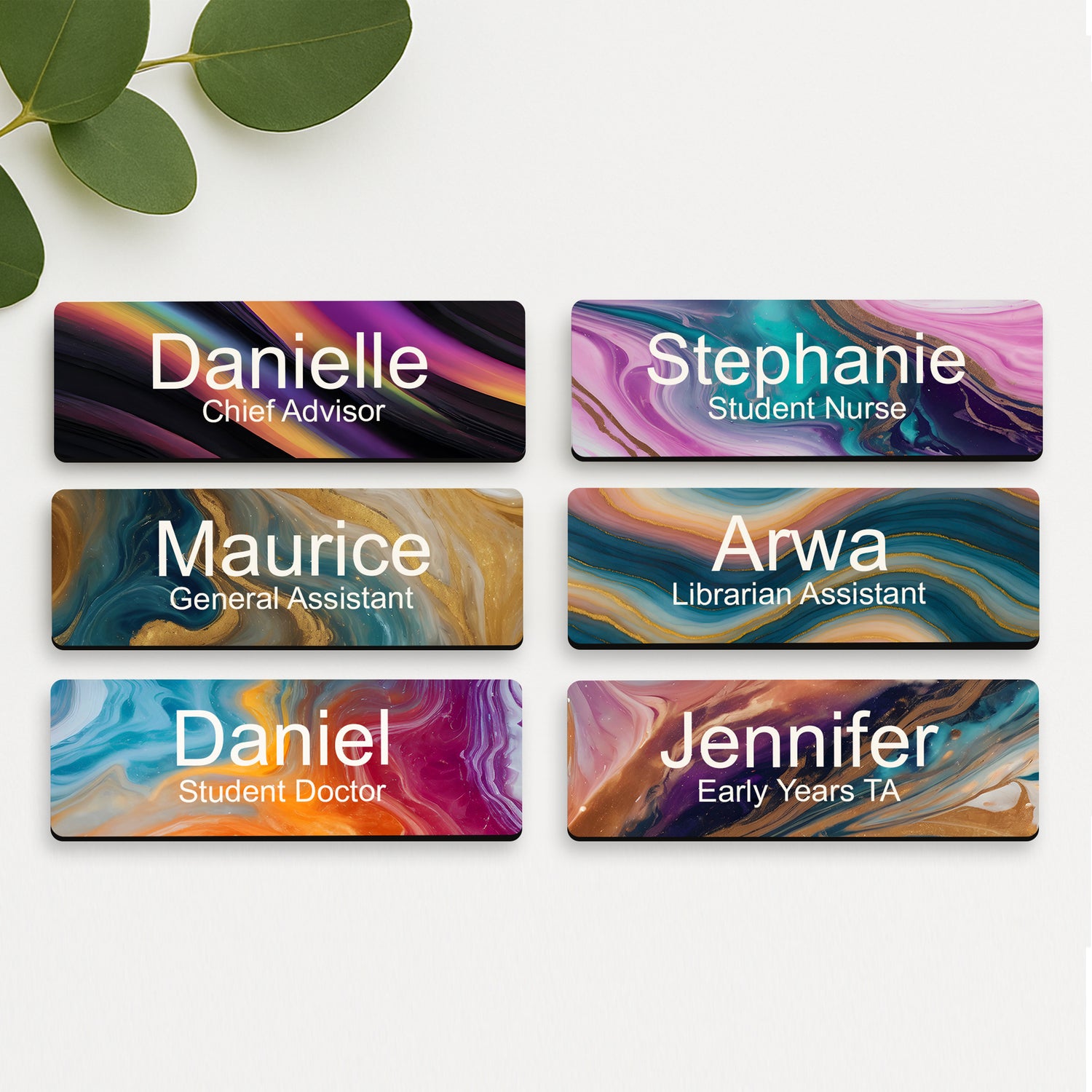 Custom Marble Print Name Badge Name Badge